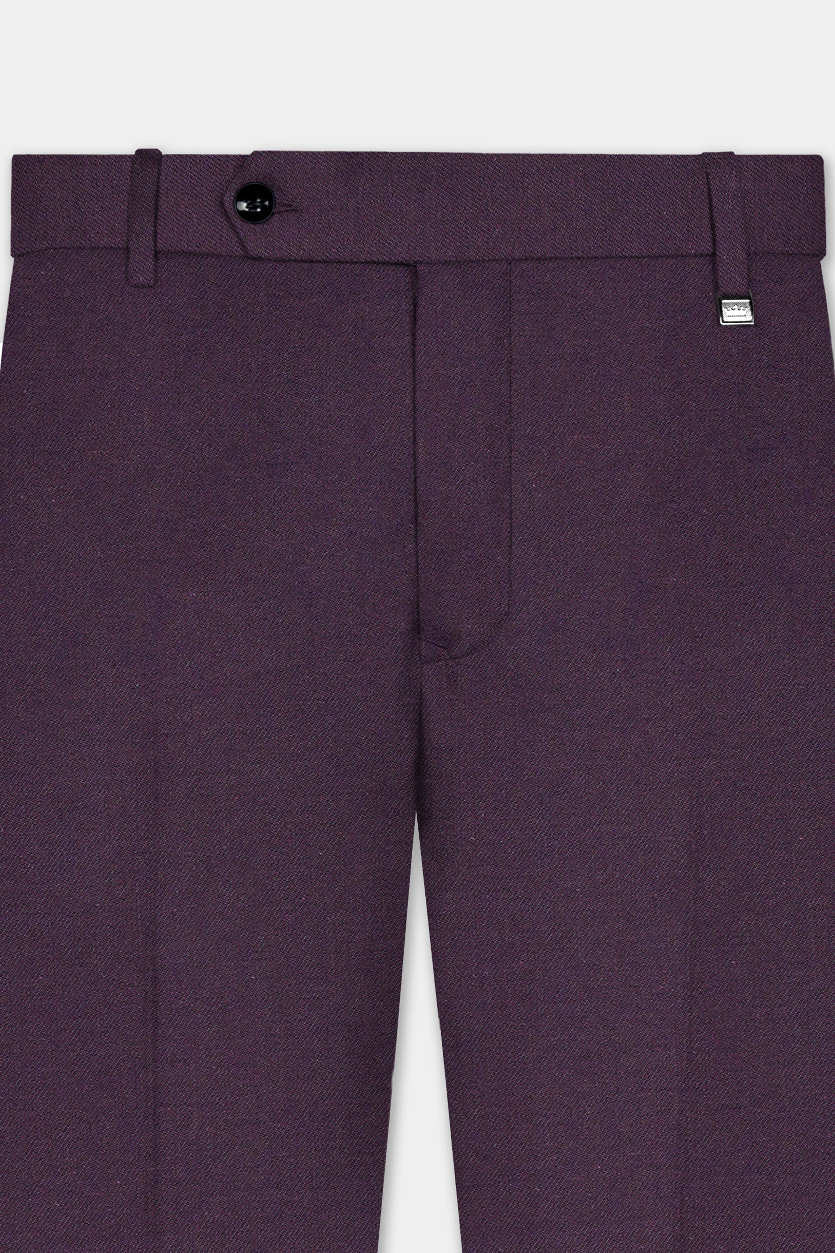 Eminence Purple Solid Wool Blend Single Breasted Suit