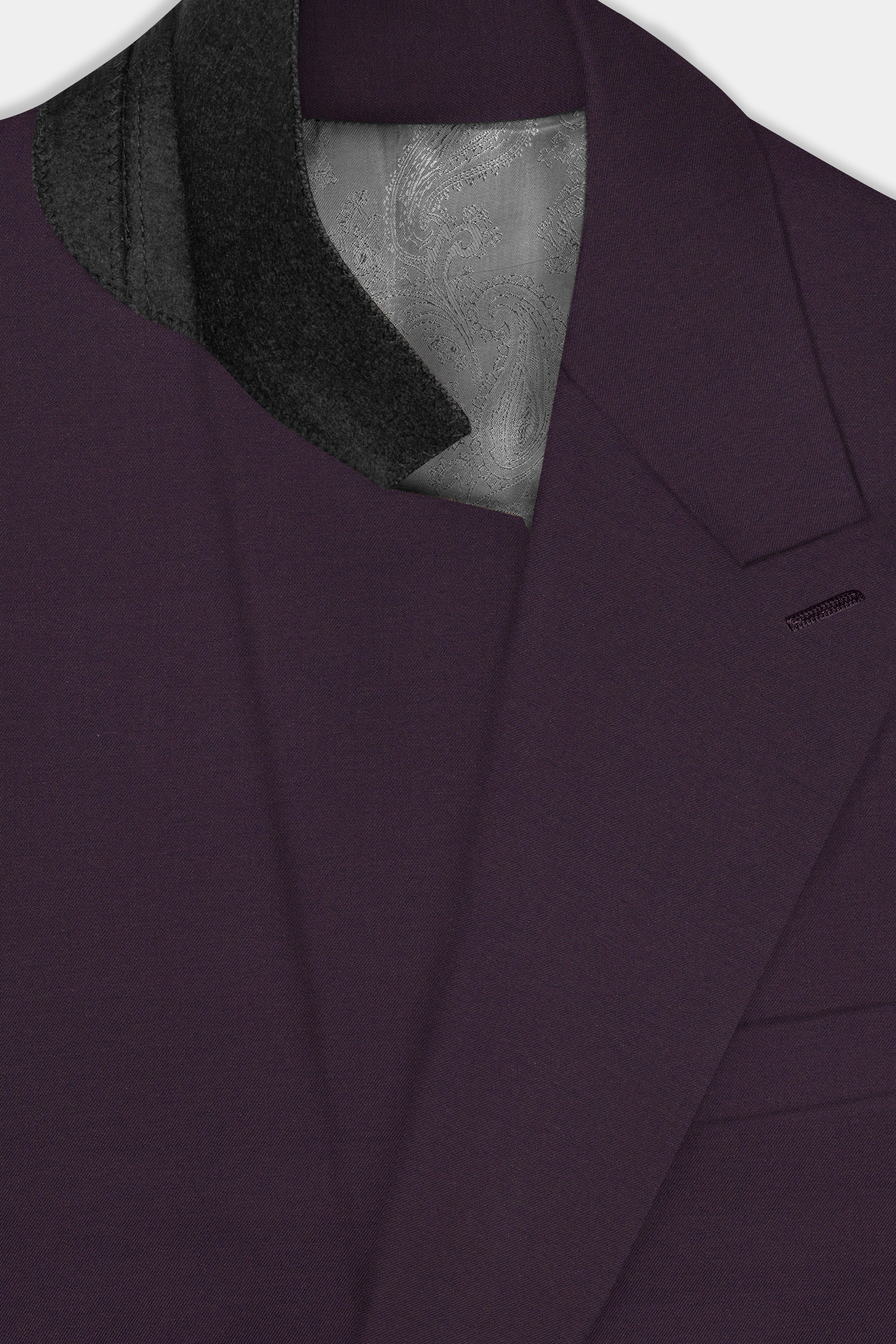 Eminence Purple Solid Wool Blend Single Breasted Suit