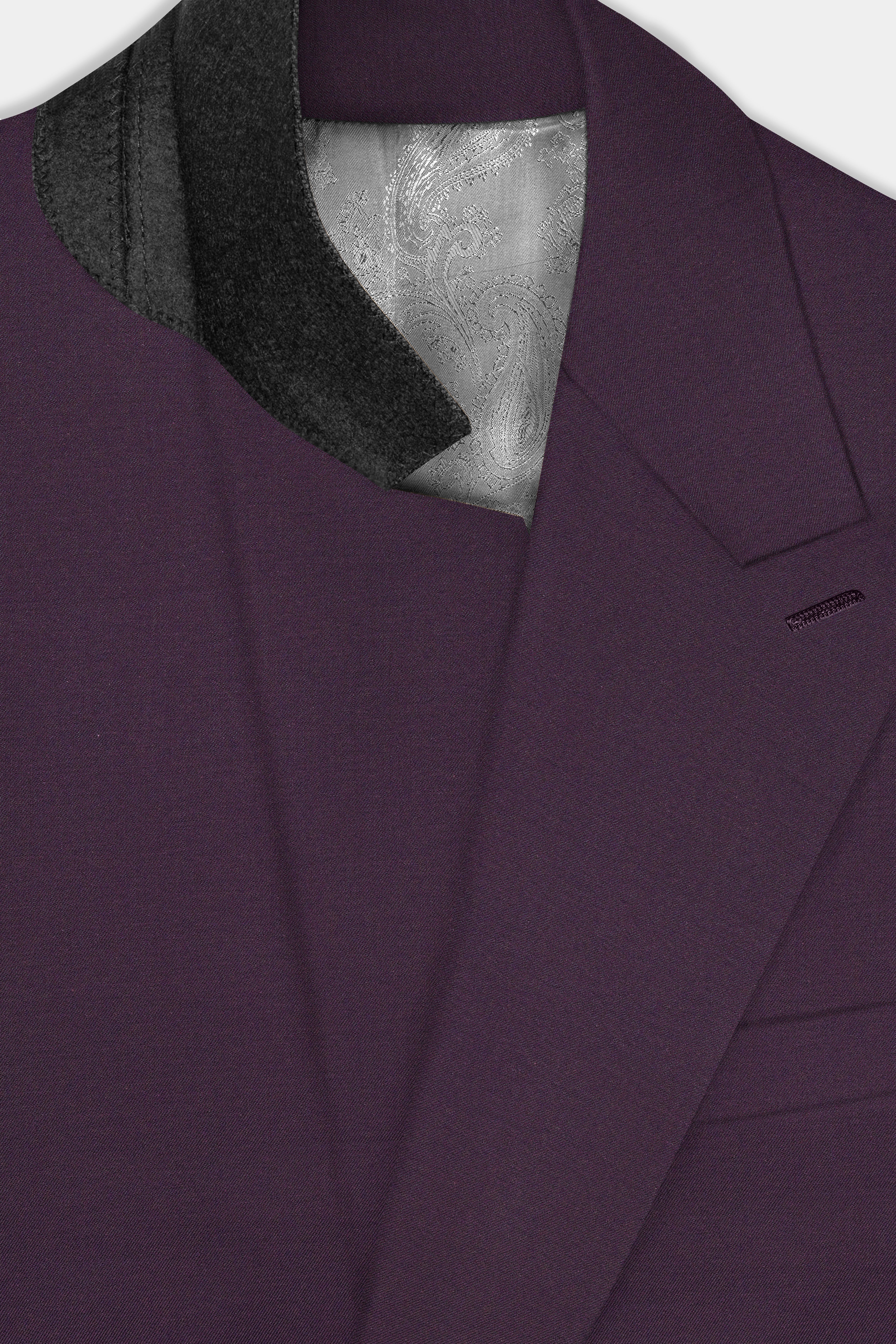 Eminence Purple Solid Wool Blend Single Breasted Suit