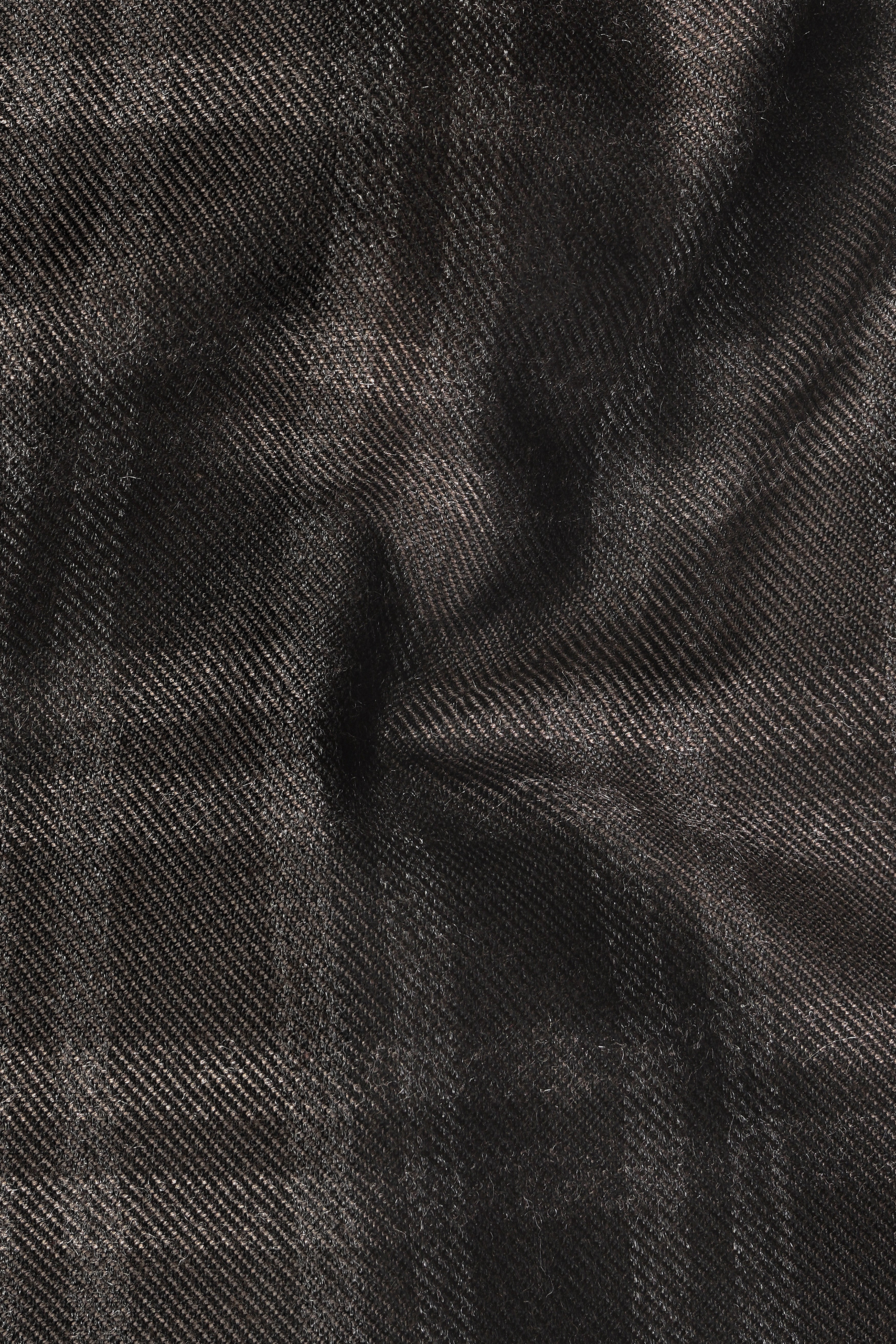 Espresso Brown Plaid Wool Blend Double Breasted Suit