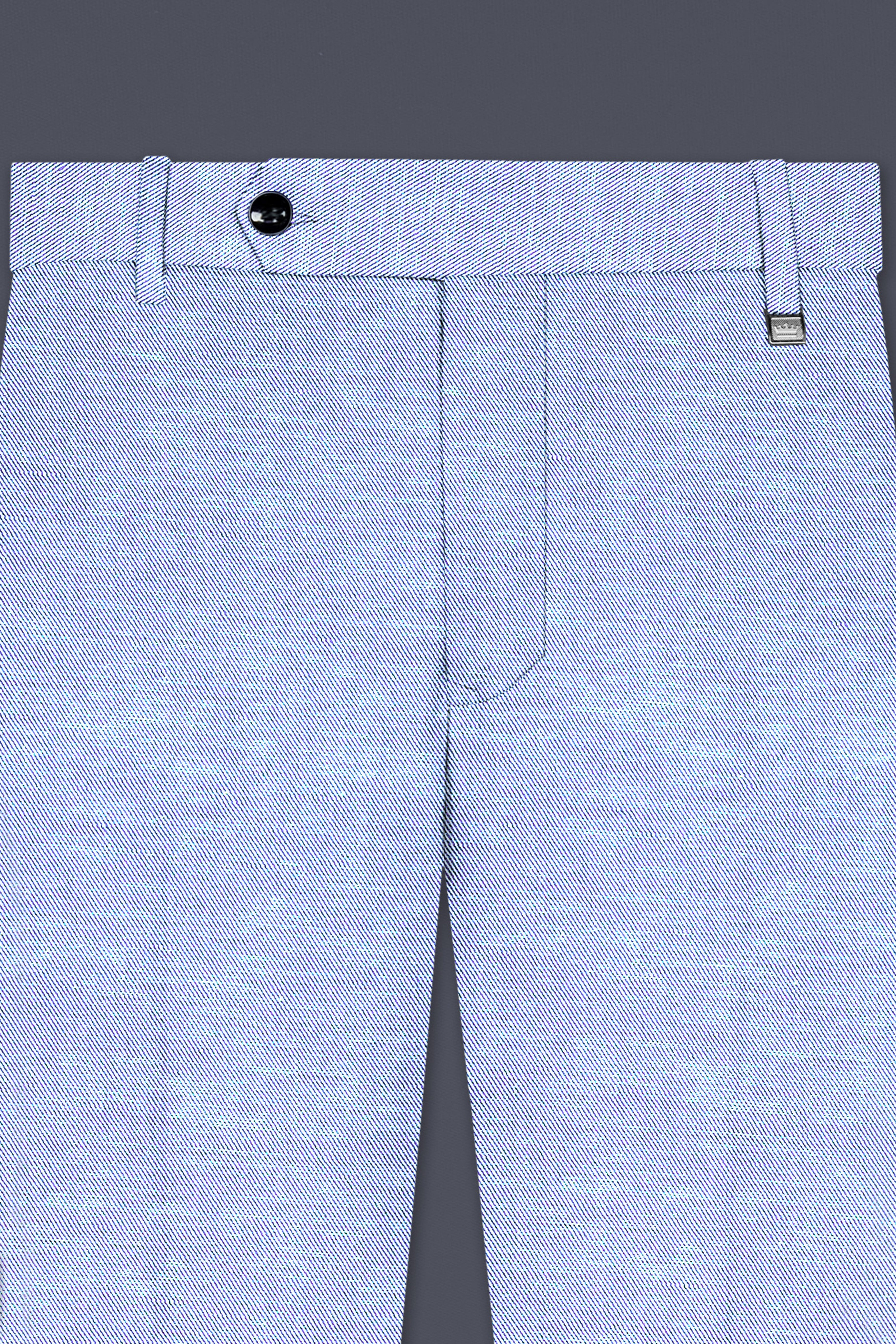 Carolina Blue Textured Cotton Single Breasted Designer Suit