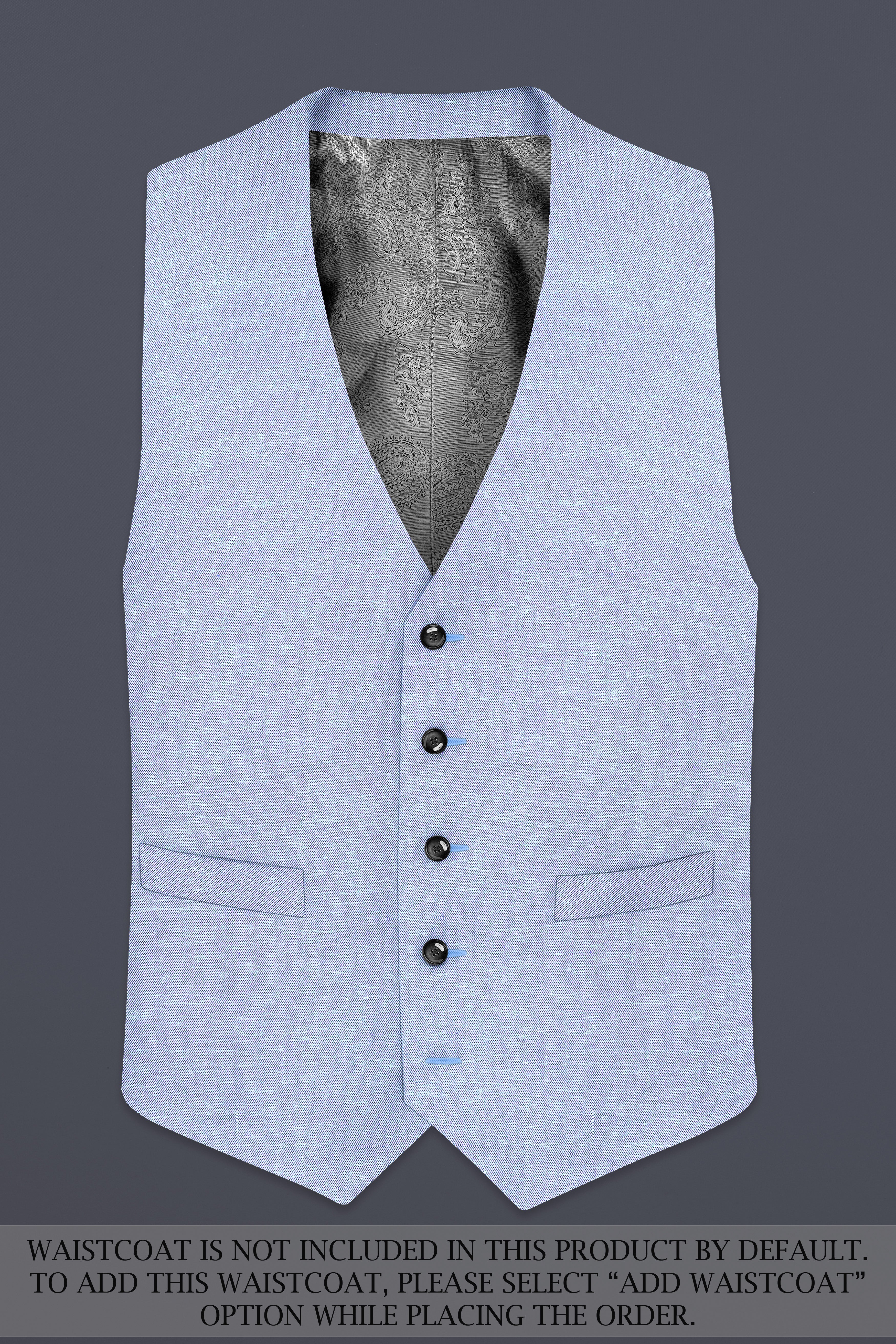 Carolina Blue Textured Cotton Single Breasted Designer Suit