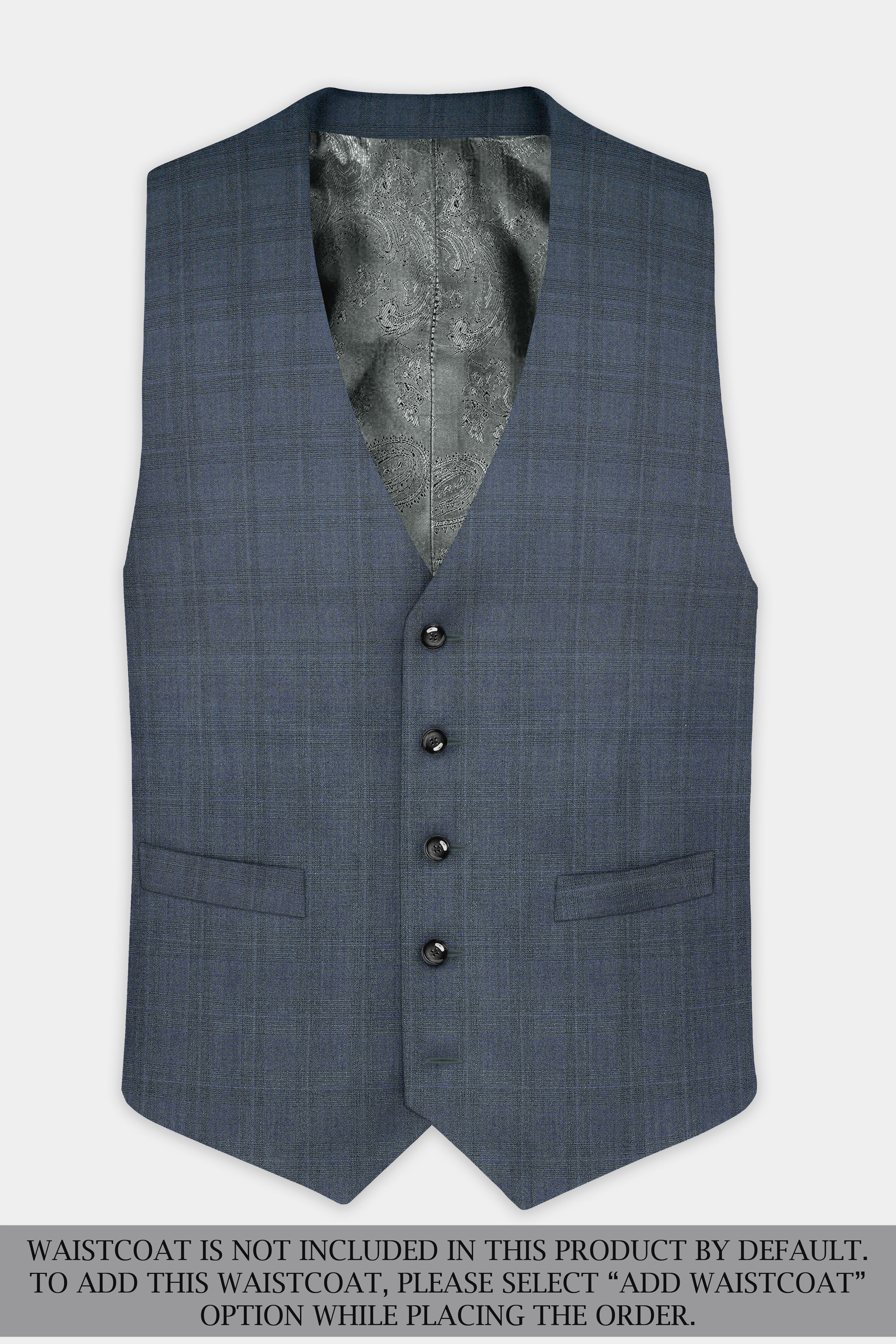 Space Gray Textured Wool Blend Double Breasted Suit