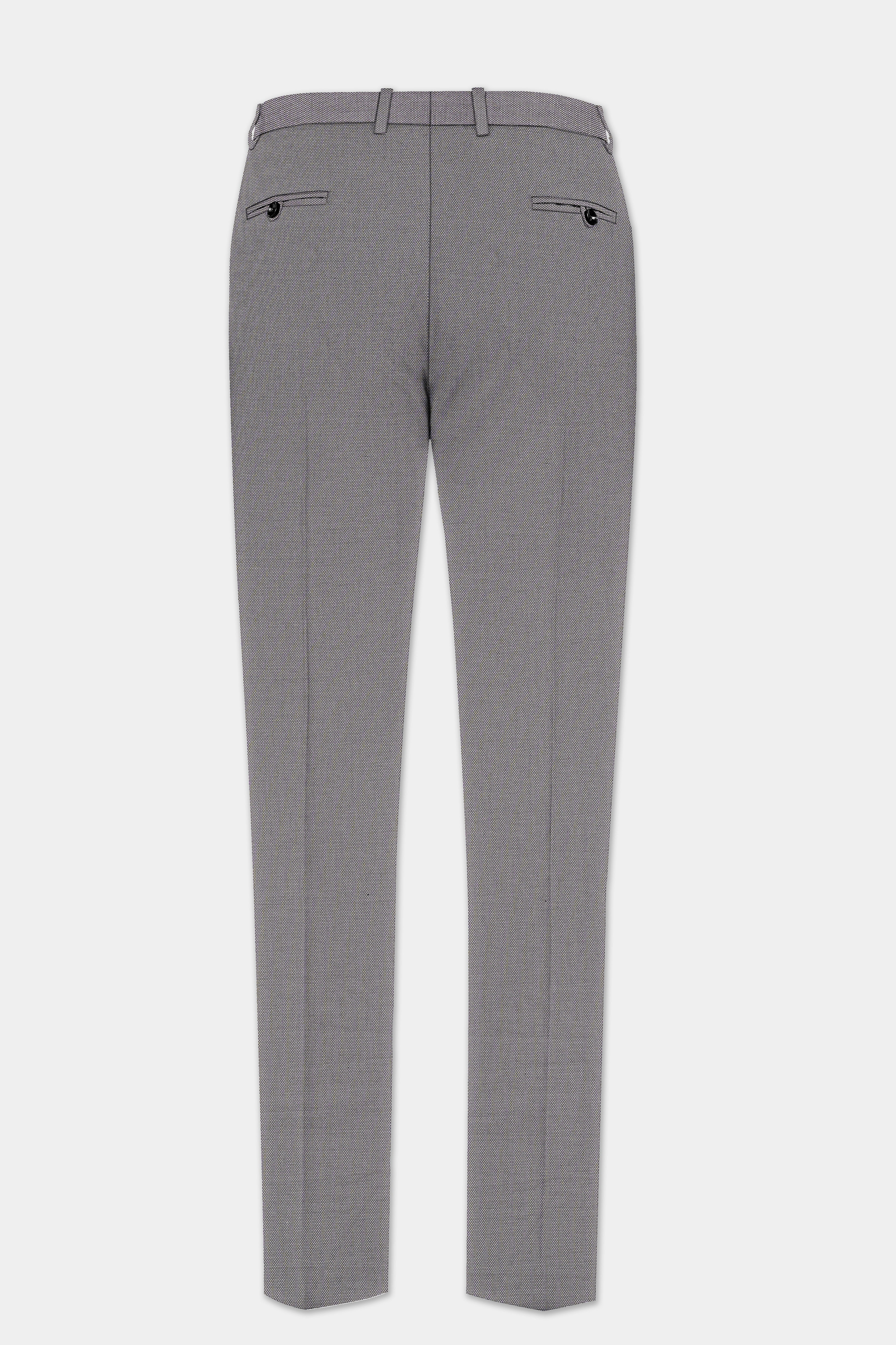 Vampire Gray Textured Wool Blend Single Breasted Suit