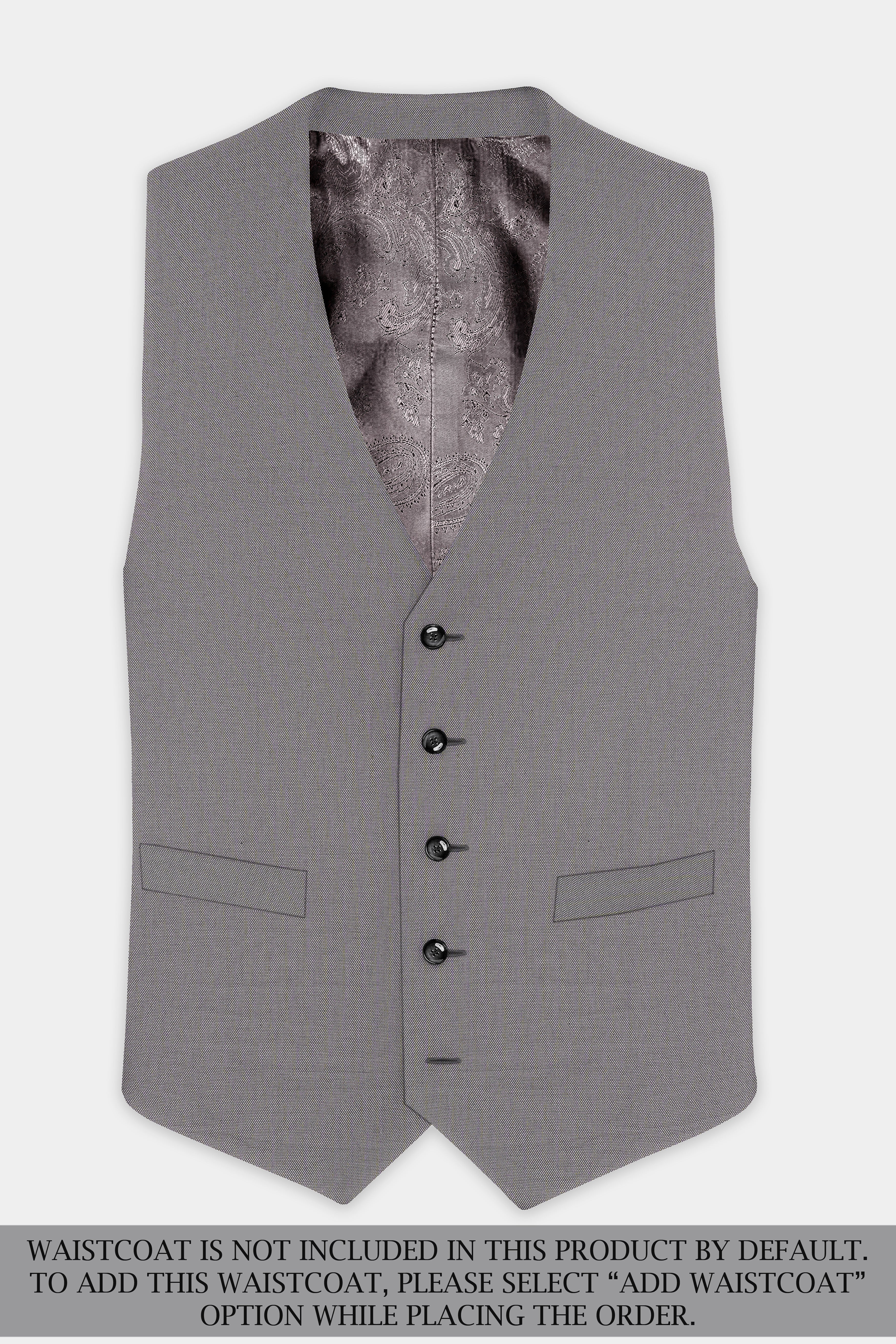 Vampire Gray Textured Wool Blend Single Breasted Suit