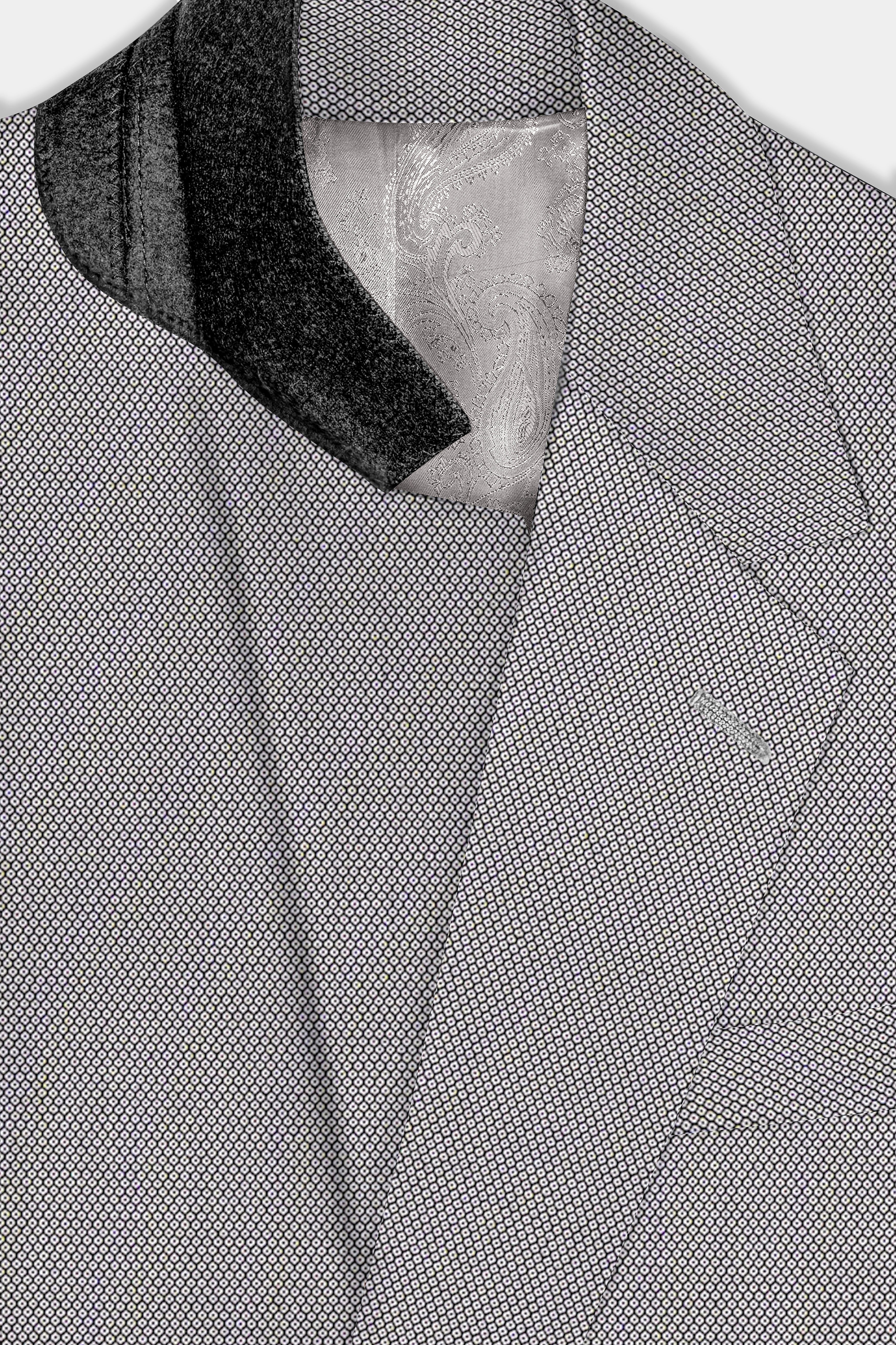 Vampire Gray Textured Wool Blend Single Breasted Suit