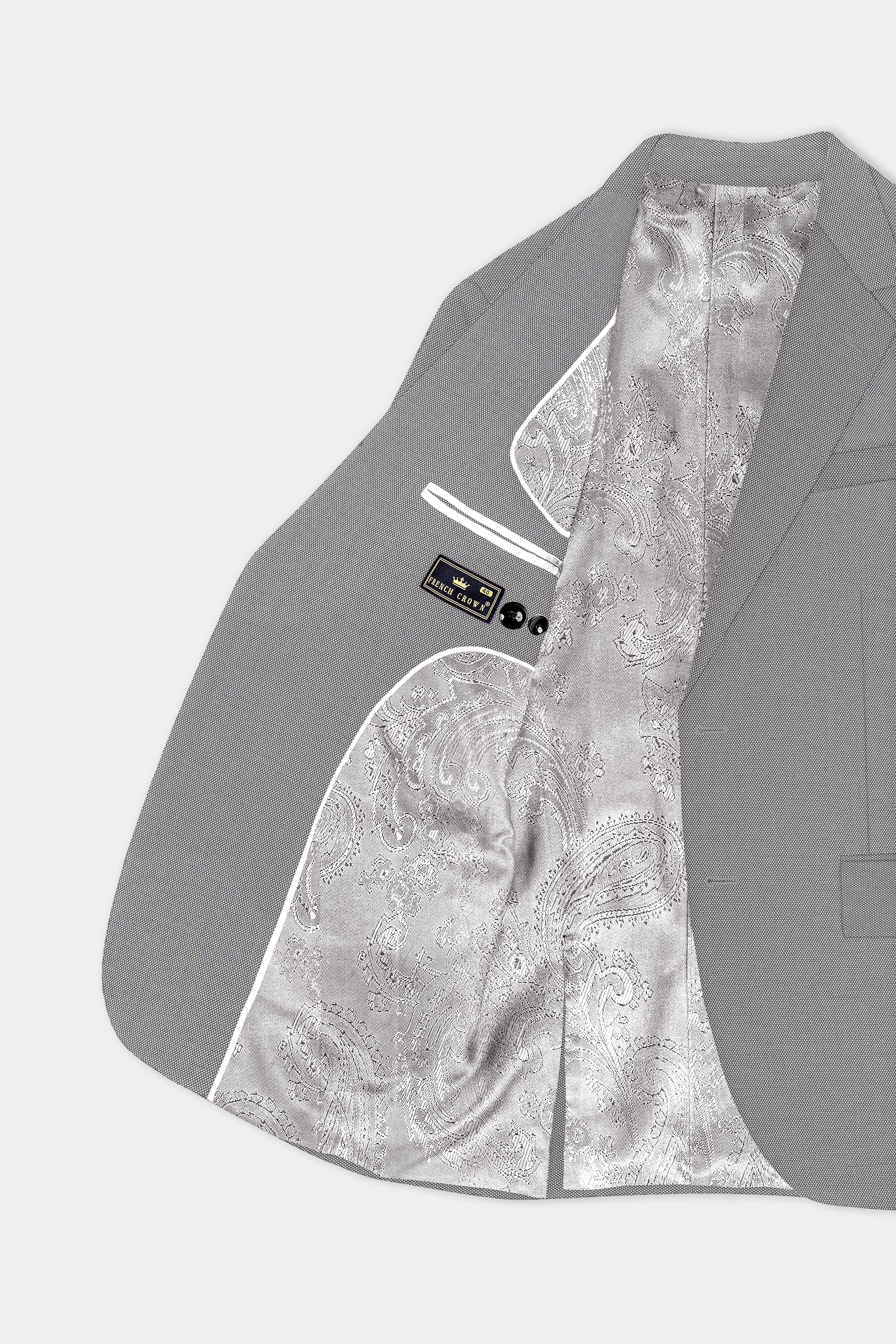 Vampire Gray Textured Wool Blend Single Breasted Suit