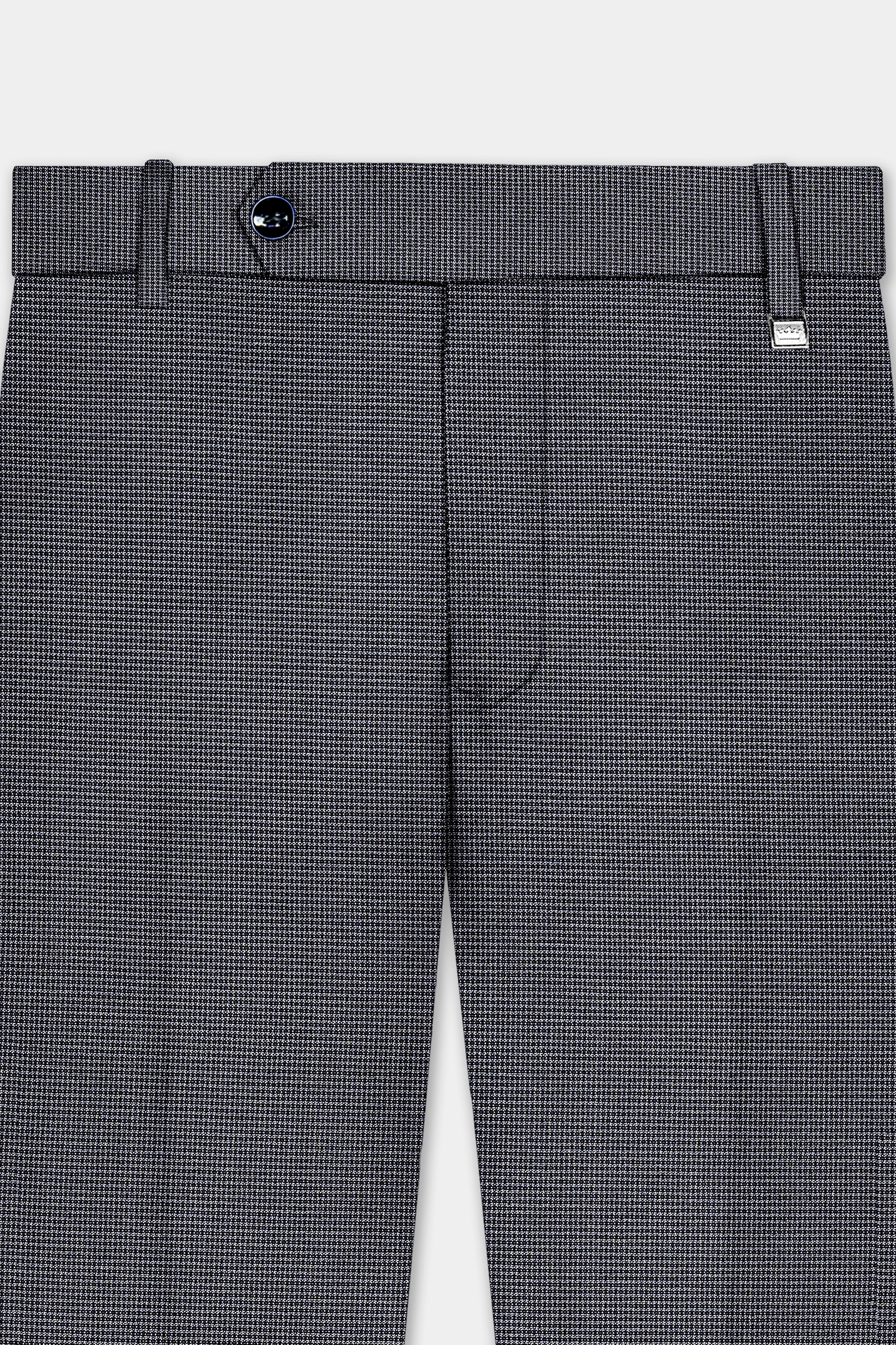 Shaft Gray Textured Wool Blend Cross Placket Bandhgala Suit