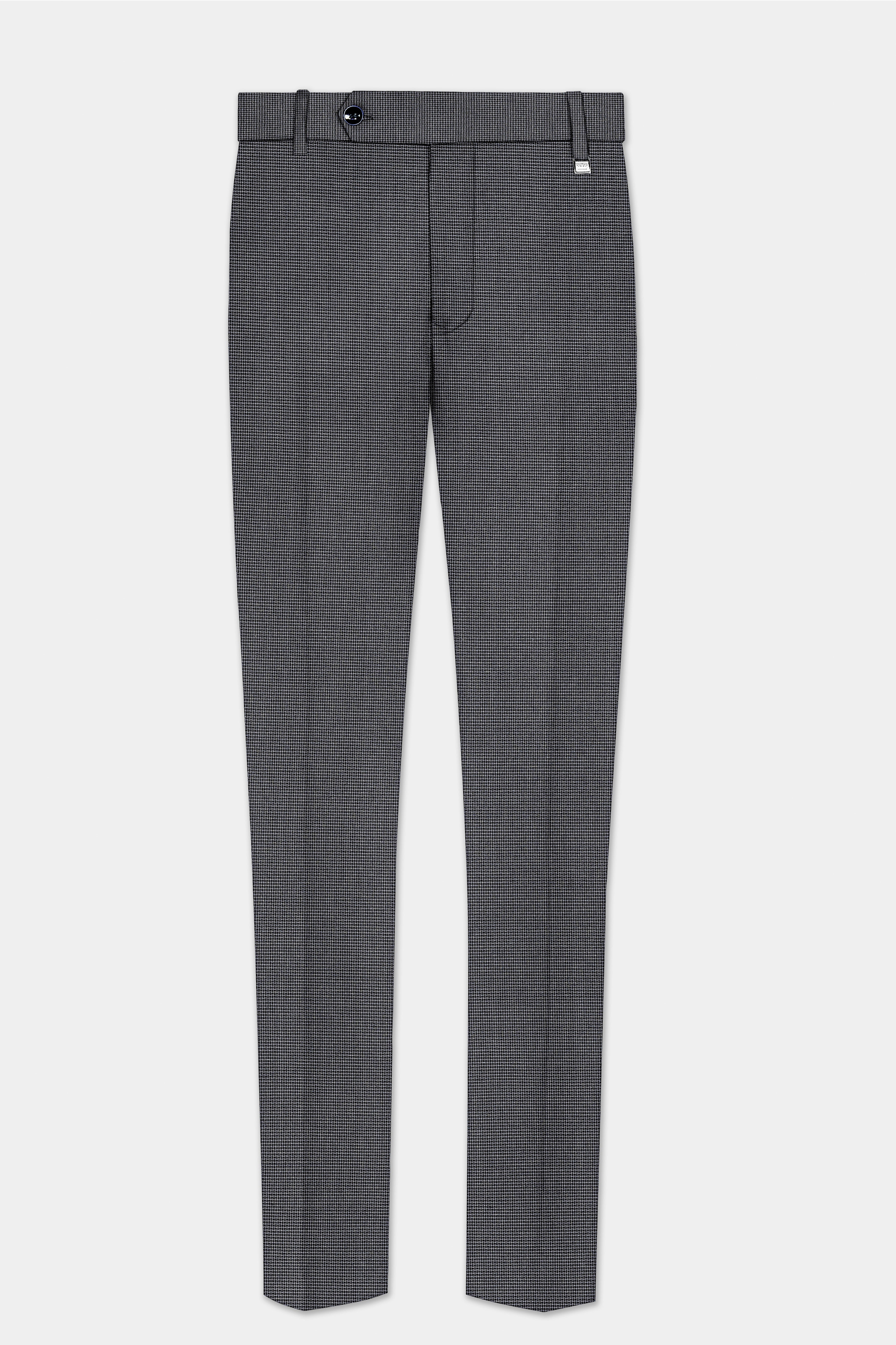 Shaft Gray Textured Wool Blend Cross Placket Bandhgala Suit