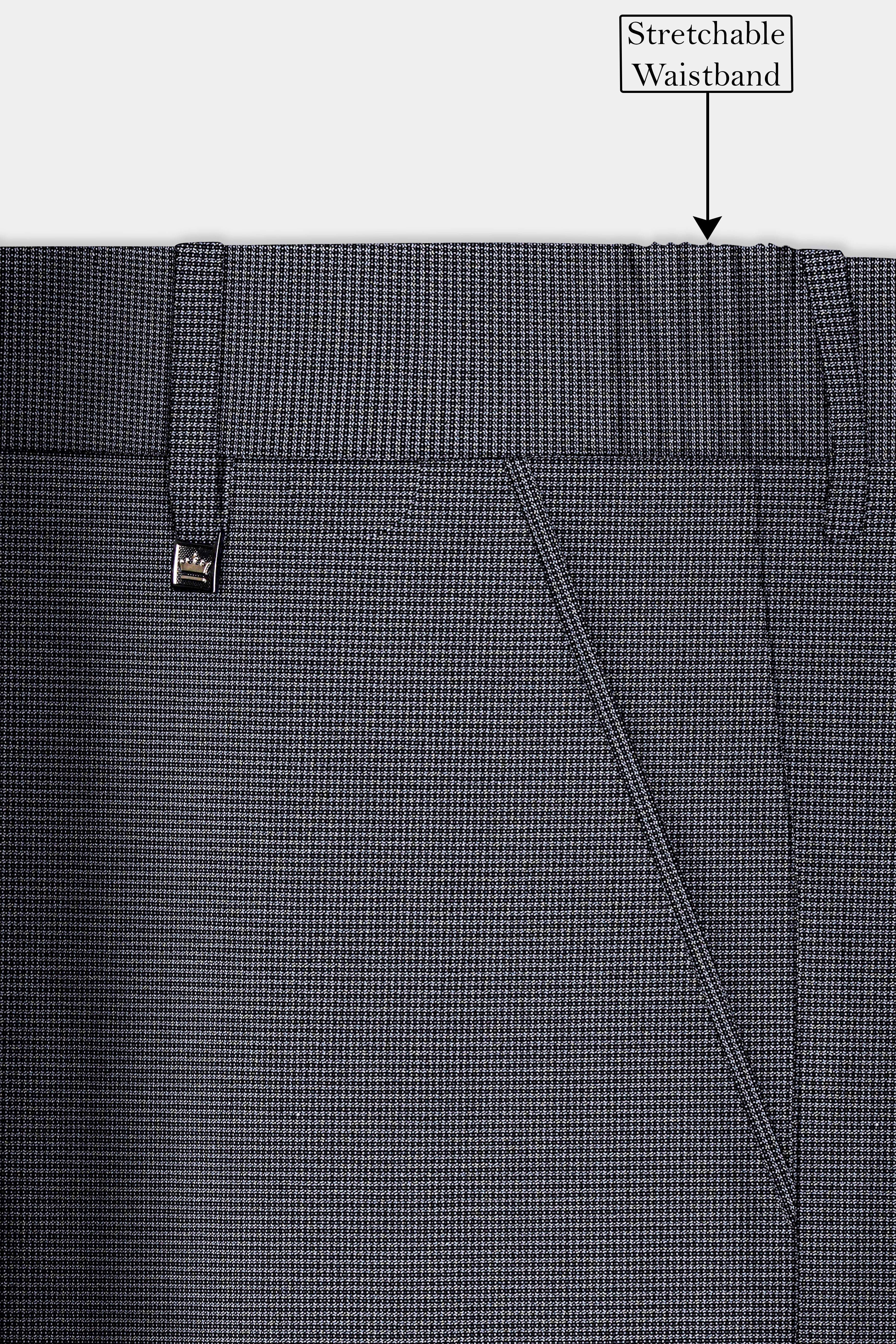 Shaft Gray Textured Wool Blend Cross Placket Bandhgala Suit