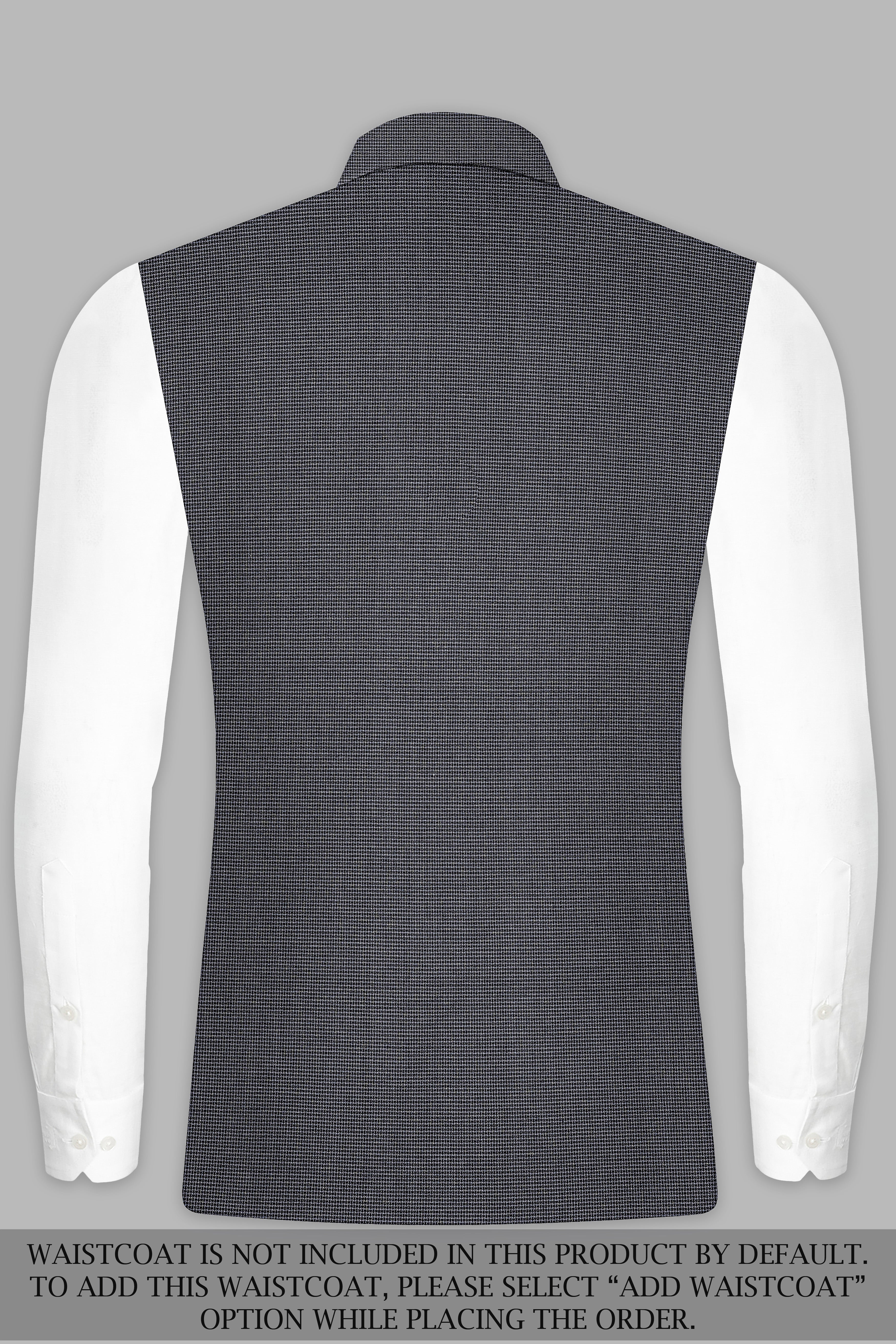 Shaft Gray Textured Wool Blend Cross Placket Bandhgala Suit