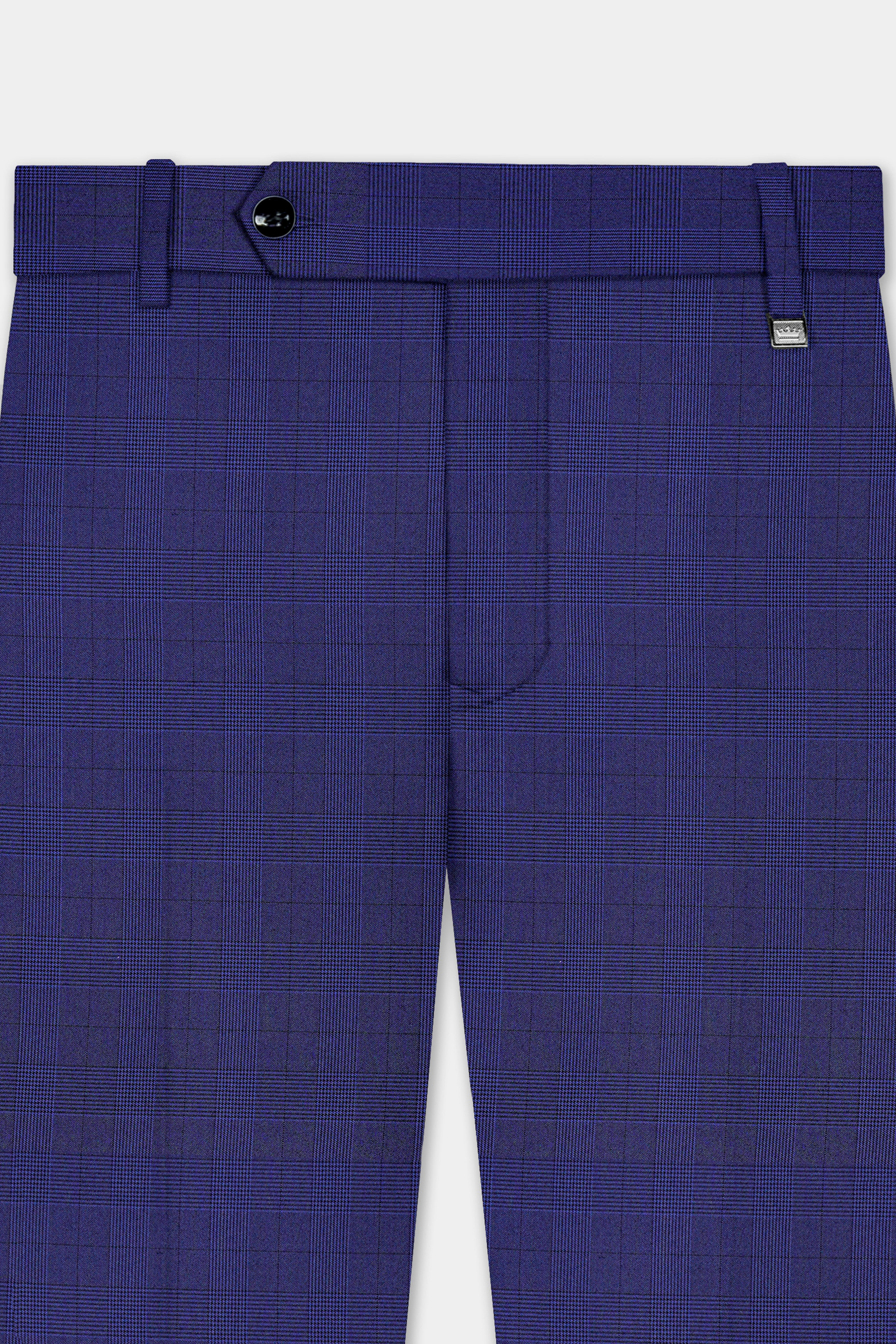 Martinique Blue Plaid Wool Blend Double Breasted Suit