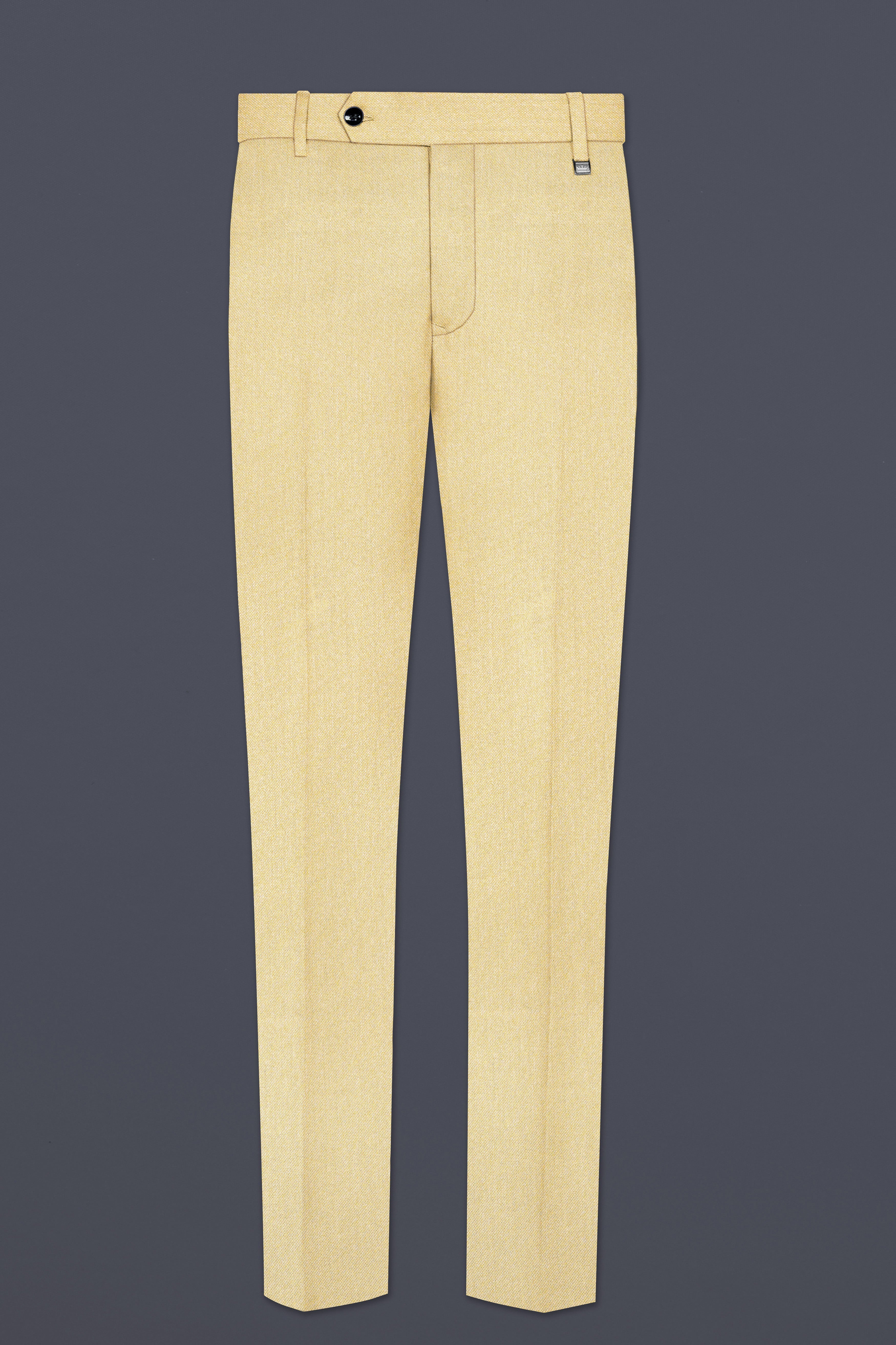 Marzipan Cream Textured Wool Blend Single Breasted Suit