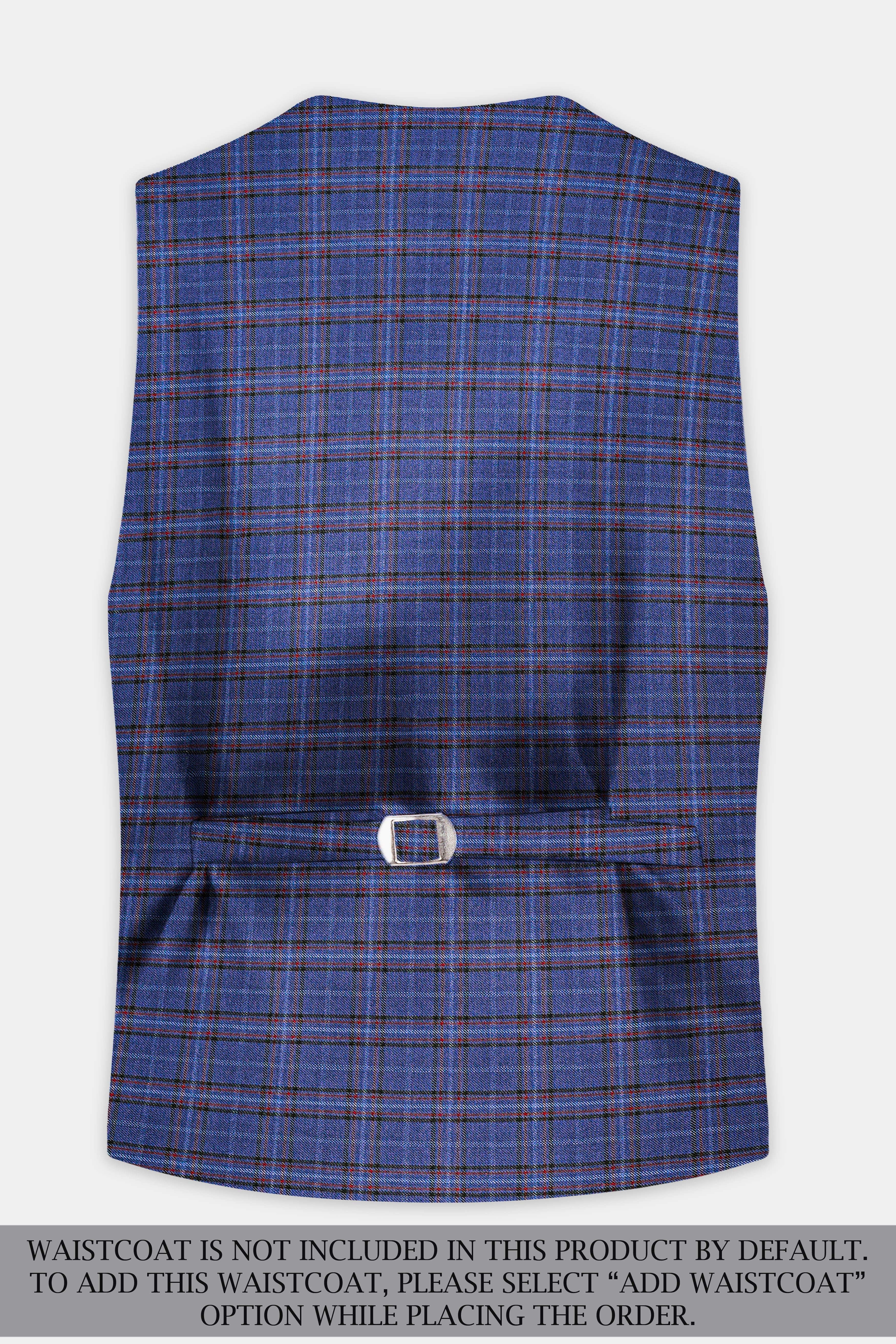 Zodiac Blue Plaid Wool Blend Single Breasted Suit