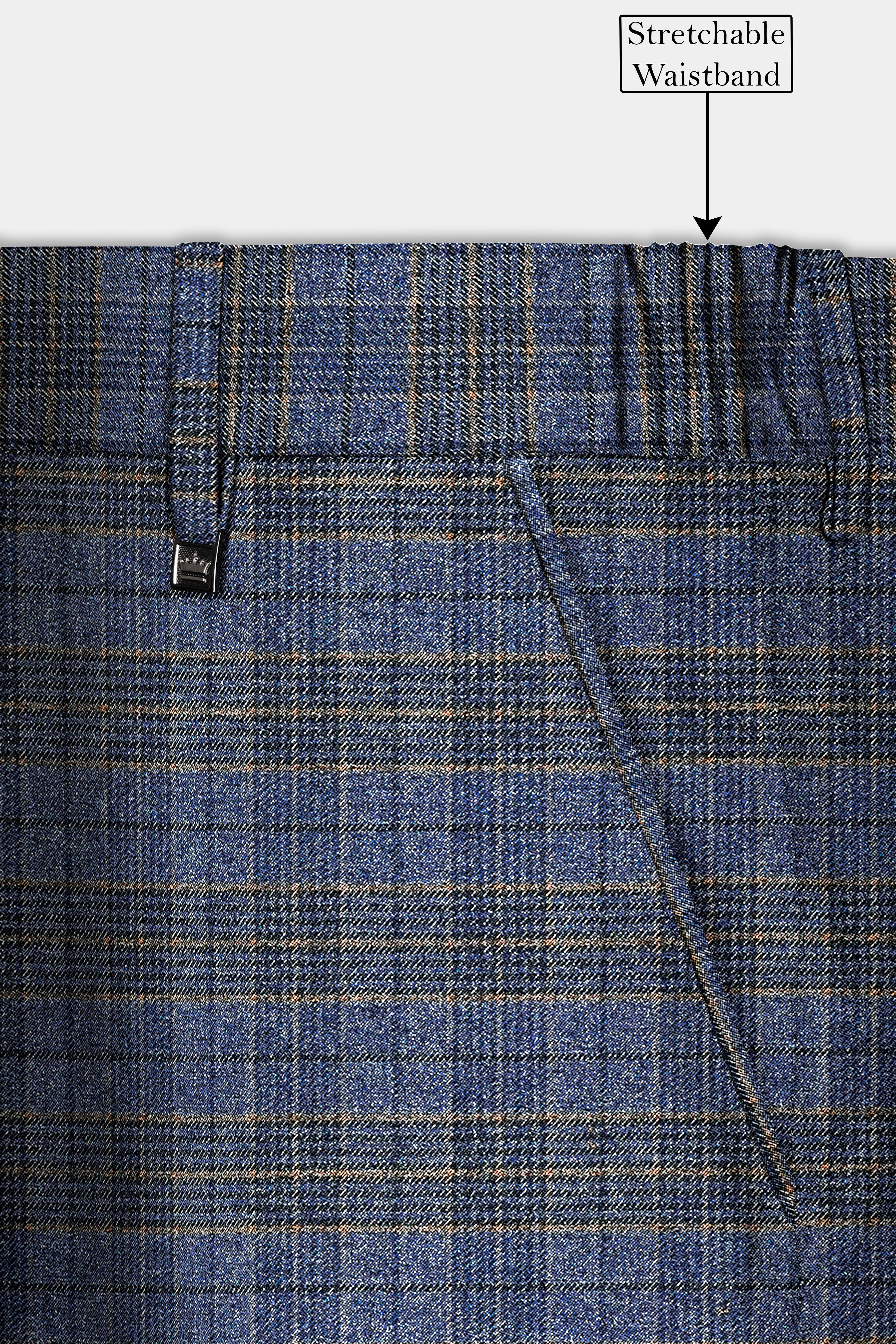 Dianne Blue Plaid Wool Blend Single Breasted Designer Suit