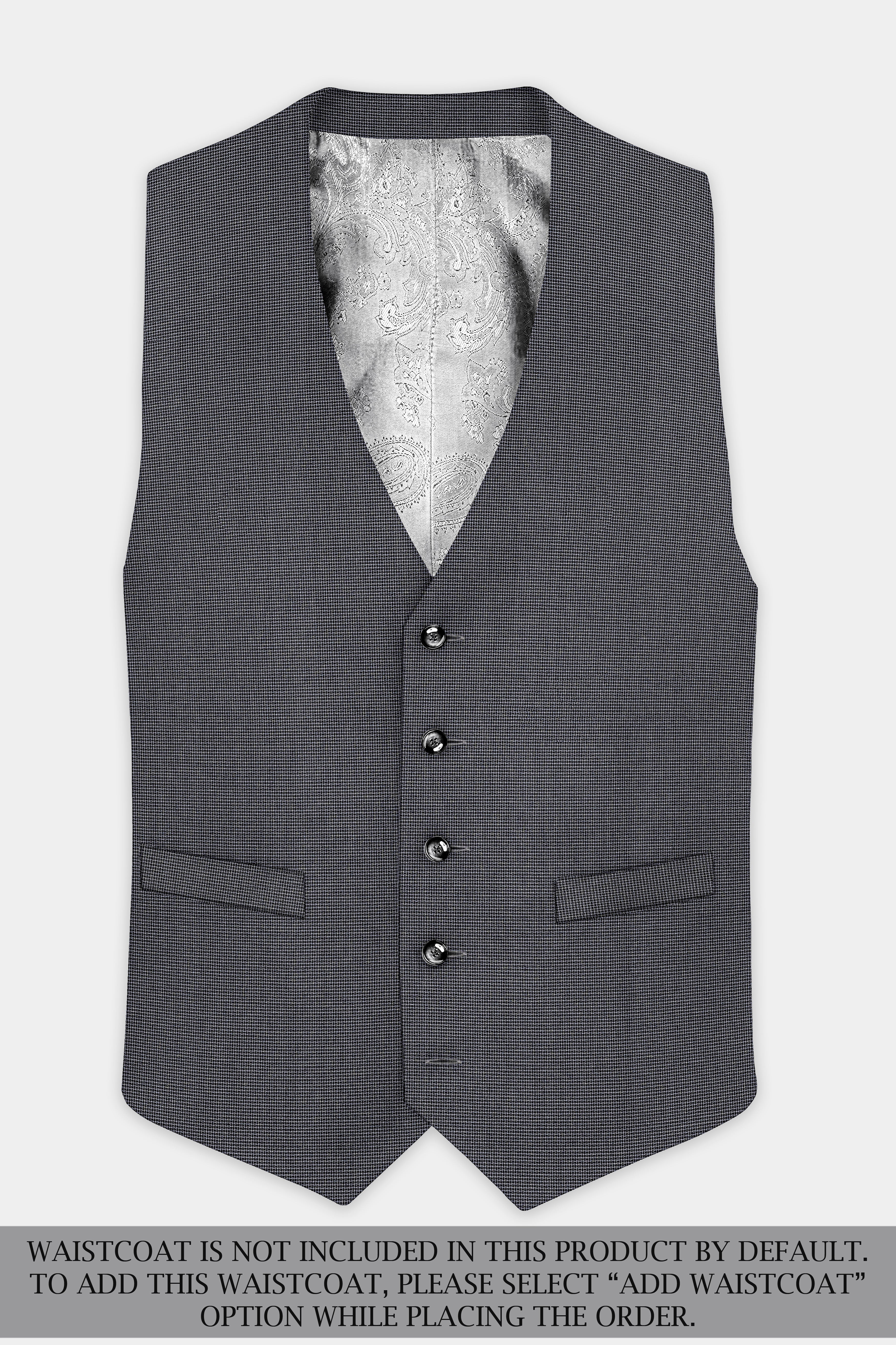 Shaft Gray Textured Wool Blend Single Breasted Suit