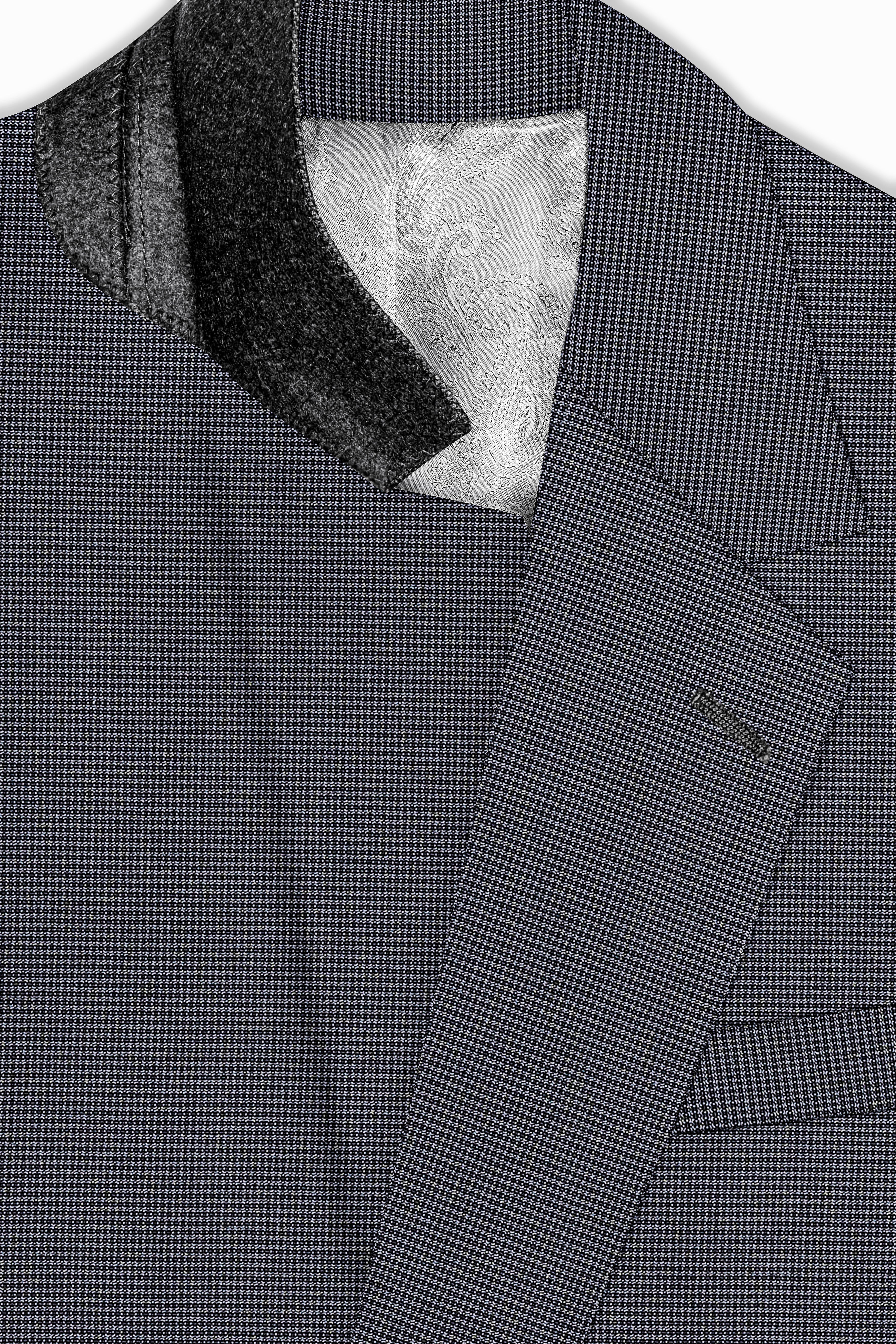 Shaft Gray Textured Wool Blend Single Breasted Suit