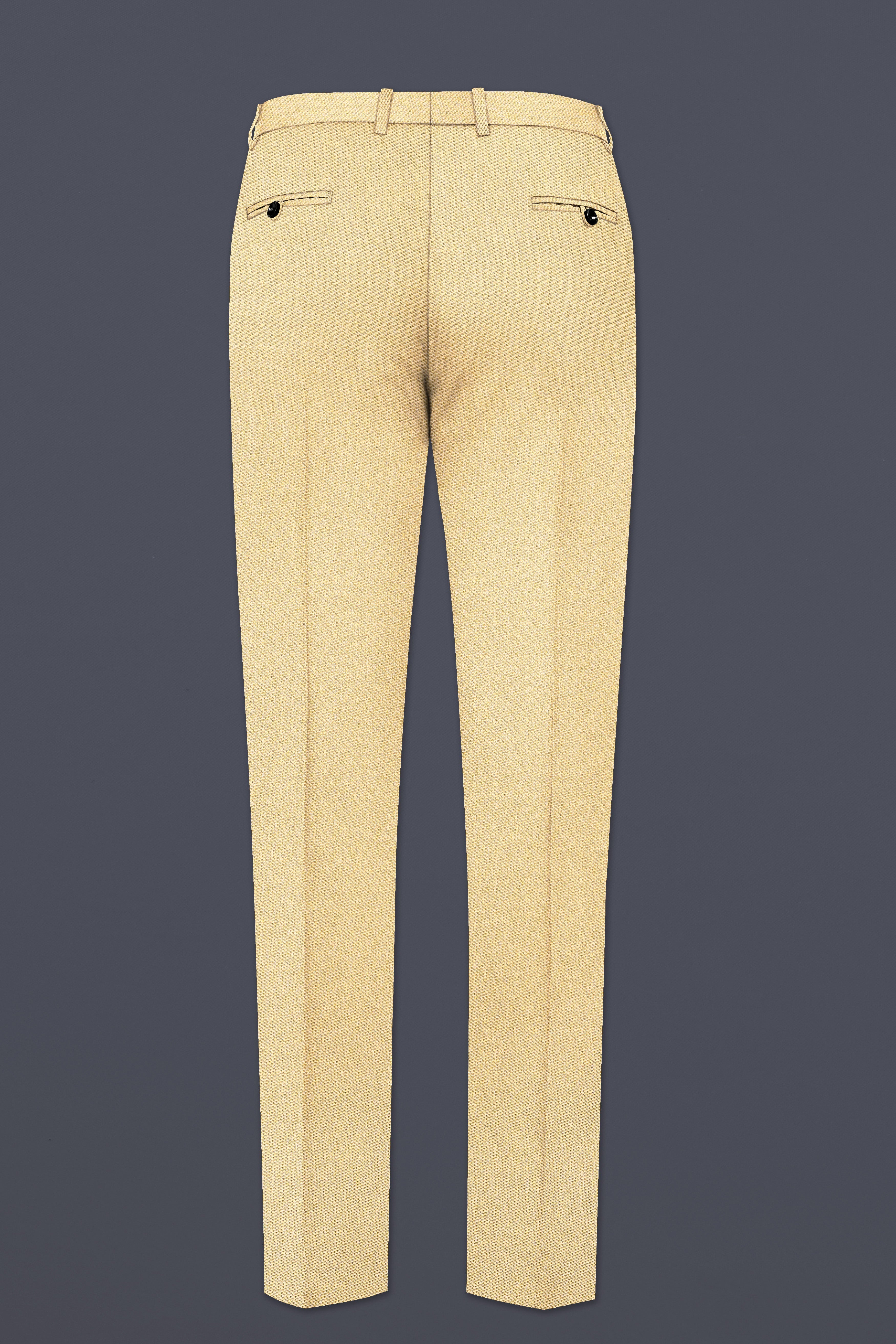 Marzipan Cream Textured Wool Blend Double Breasted Suit