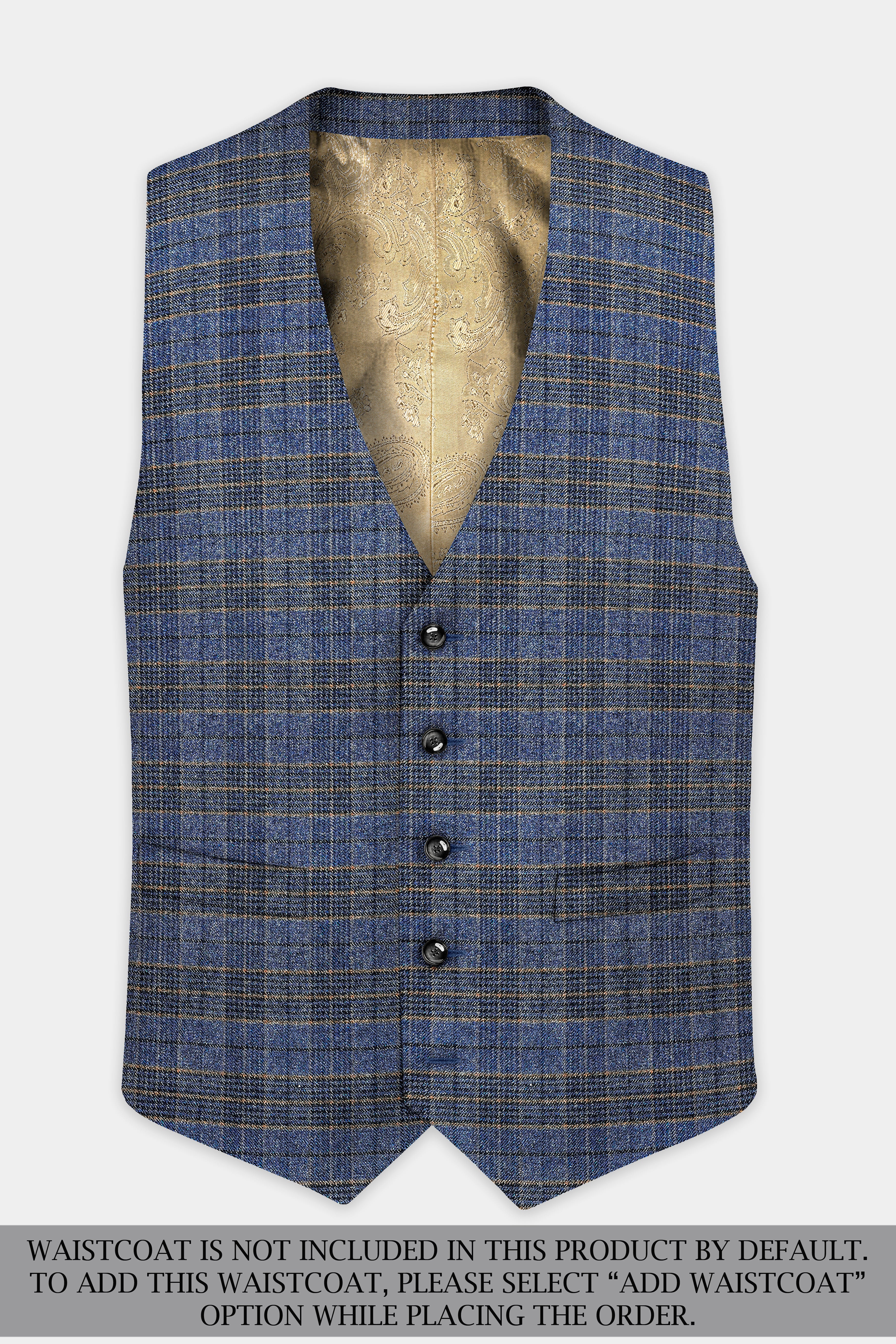 Dianne Blue Plaid Wool Blend Double Breasted Suit