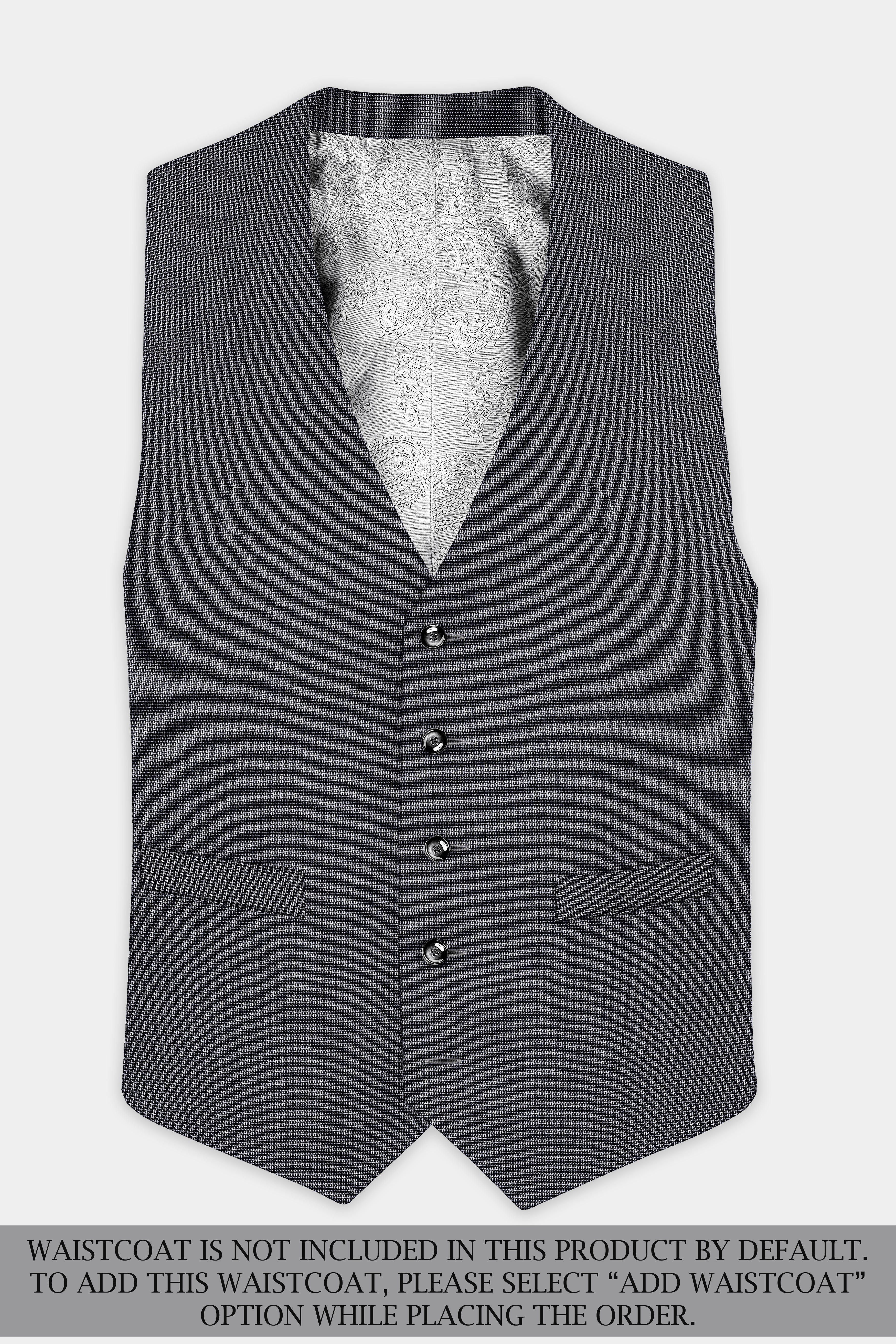 Shaft Gray Textured Wool Blend Single Breasted Peck Lapel Suit