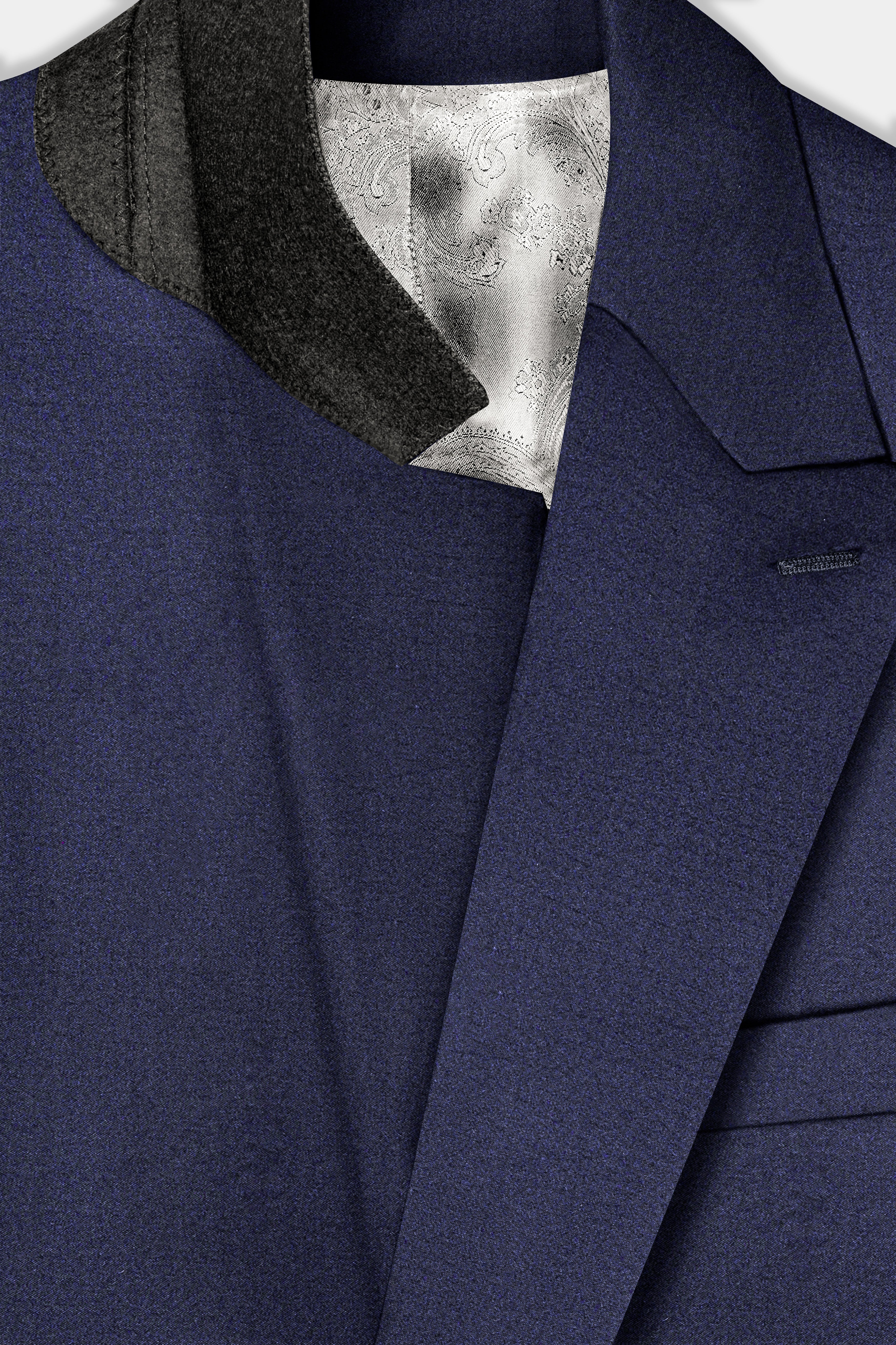 Thunder Blue Solid Wool Blend Double Breasted Suit