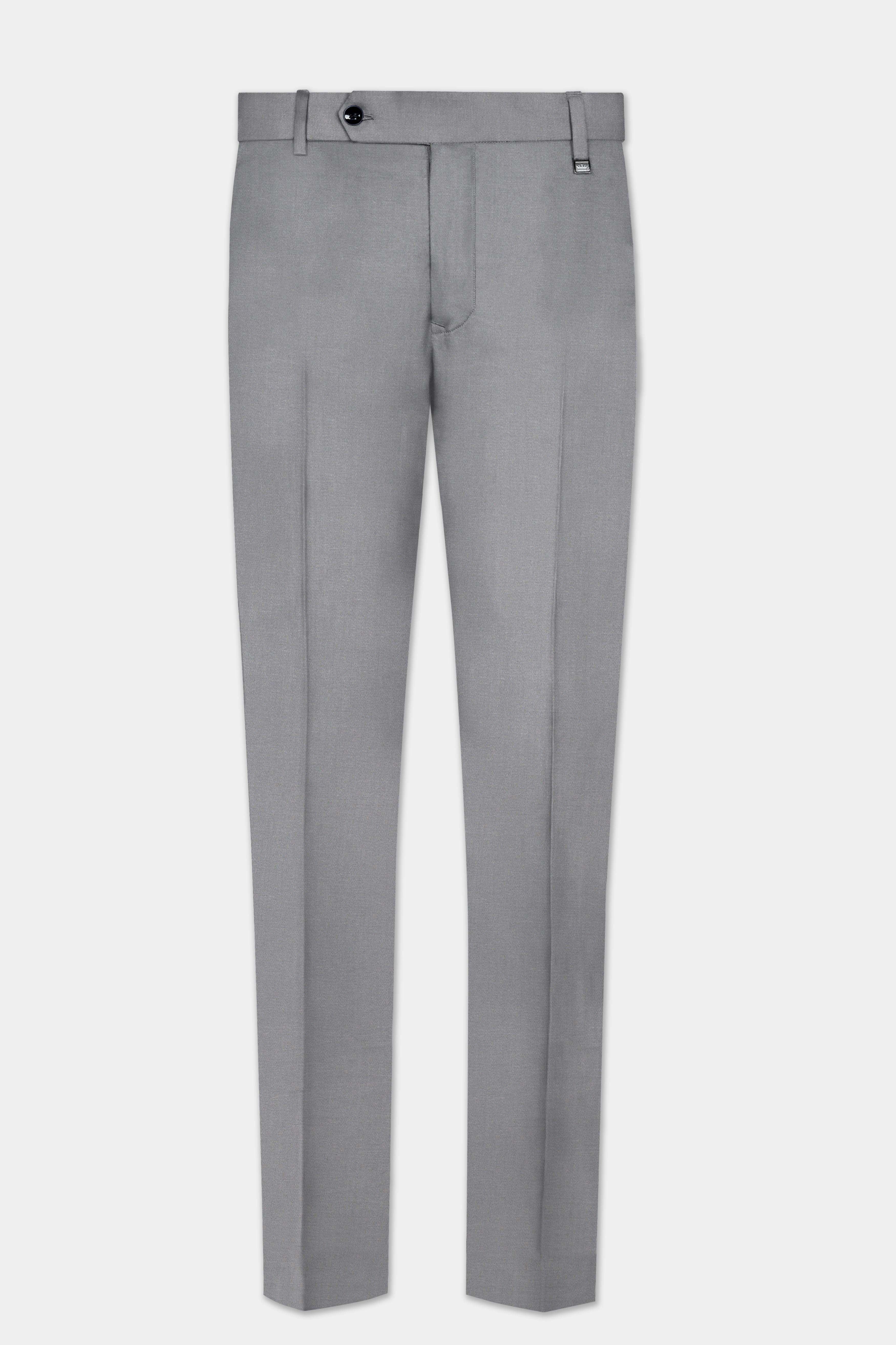 Venus Gray Solid Cotton Double Breasted Suit