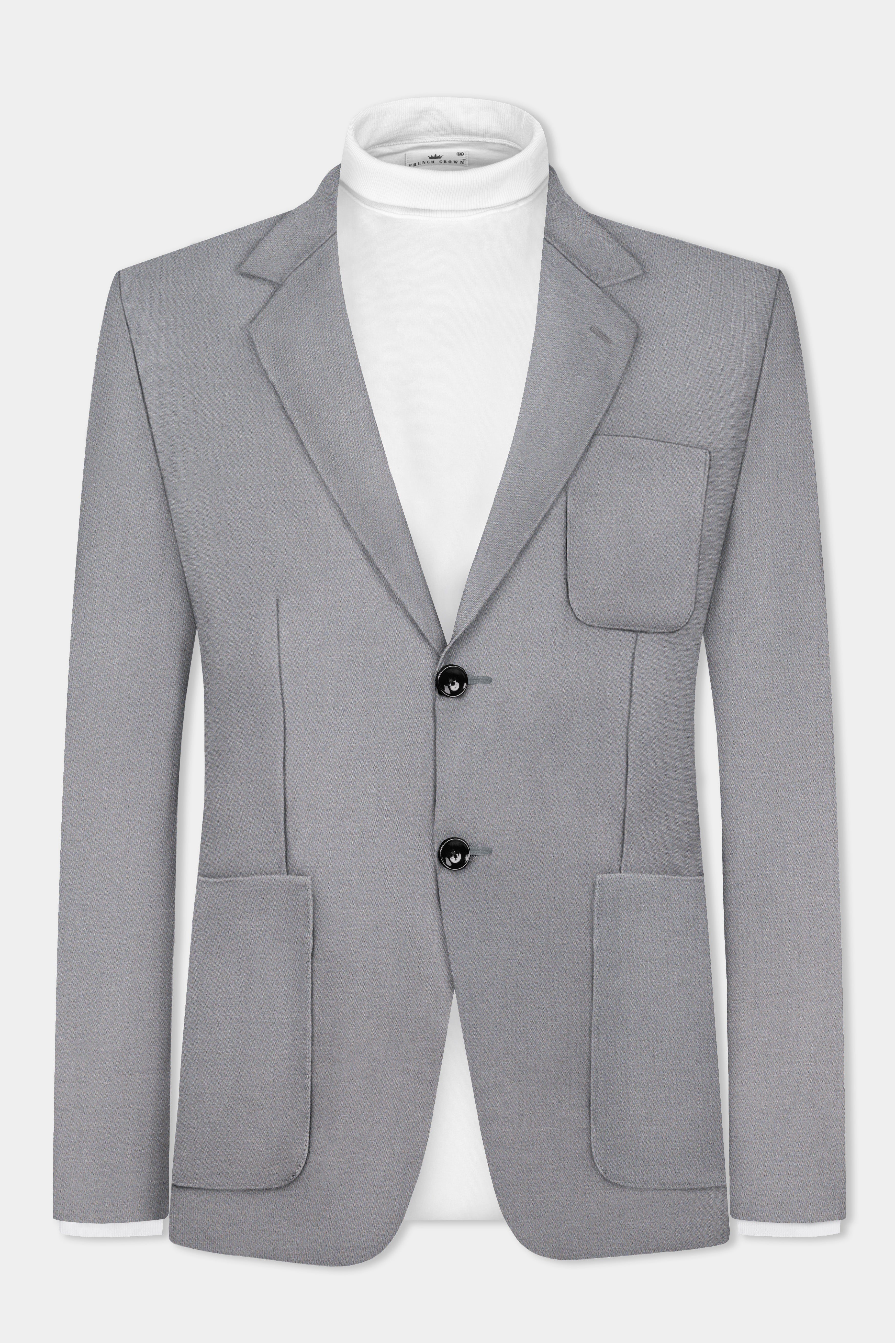 Venus Gray Solid Cotton Single Breasted Sports Suit