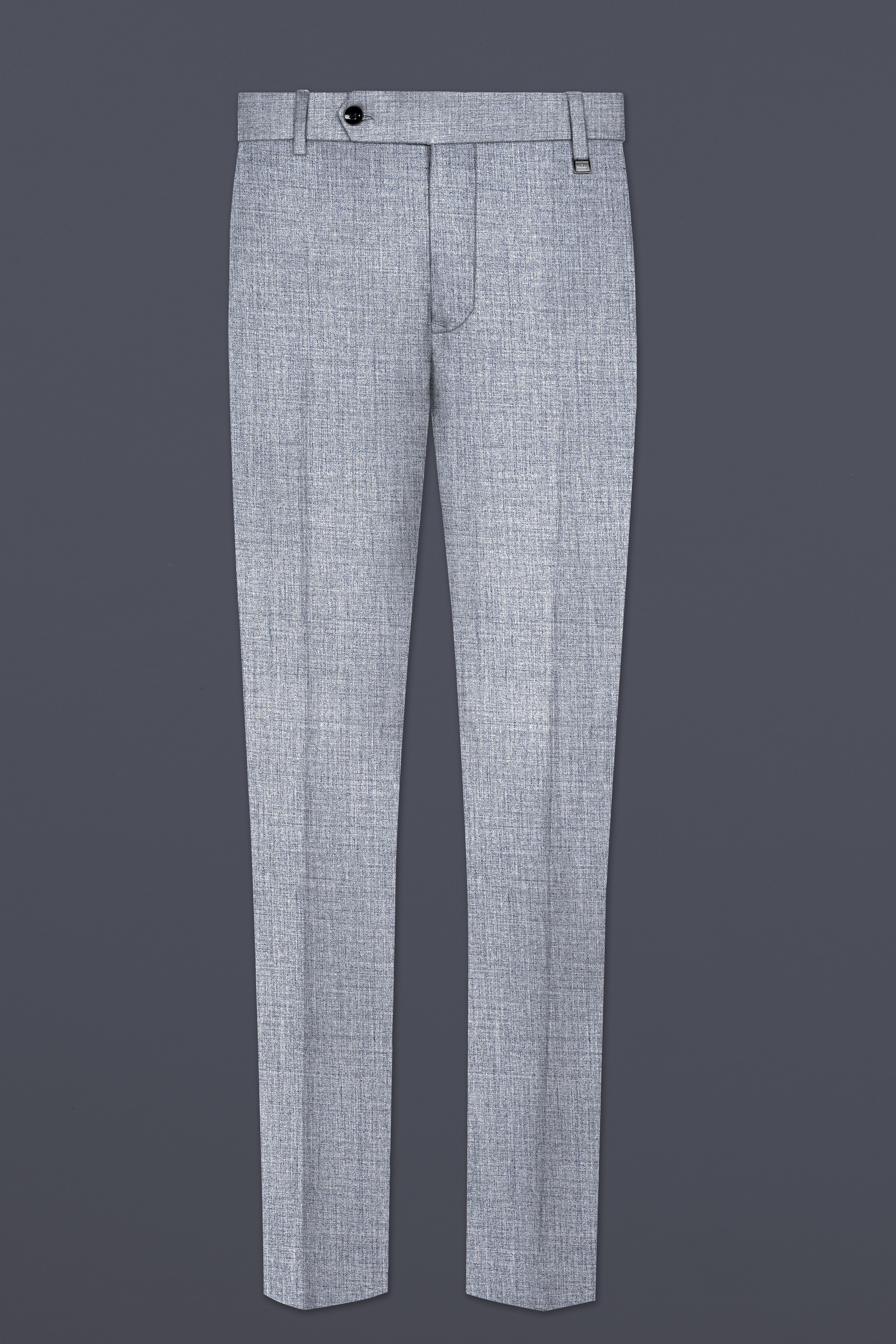 Manatee Gray Textured Wool Rich Single Breasted Suit