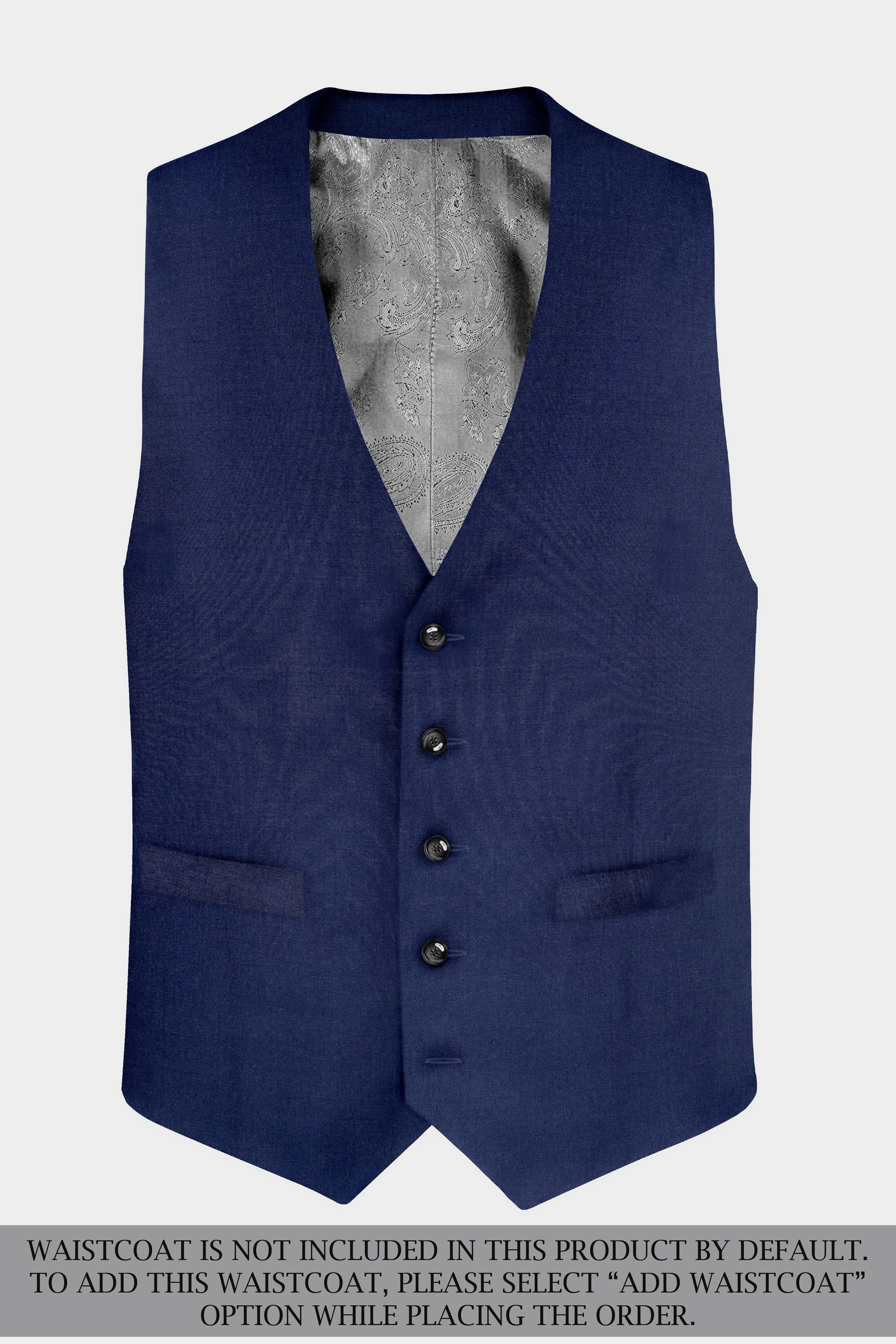 Bunting Blue Solid Wool Rich Single Breasted Suit