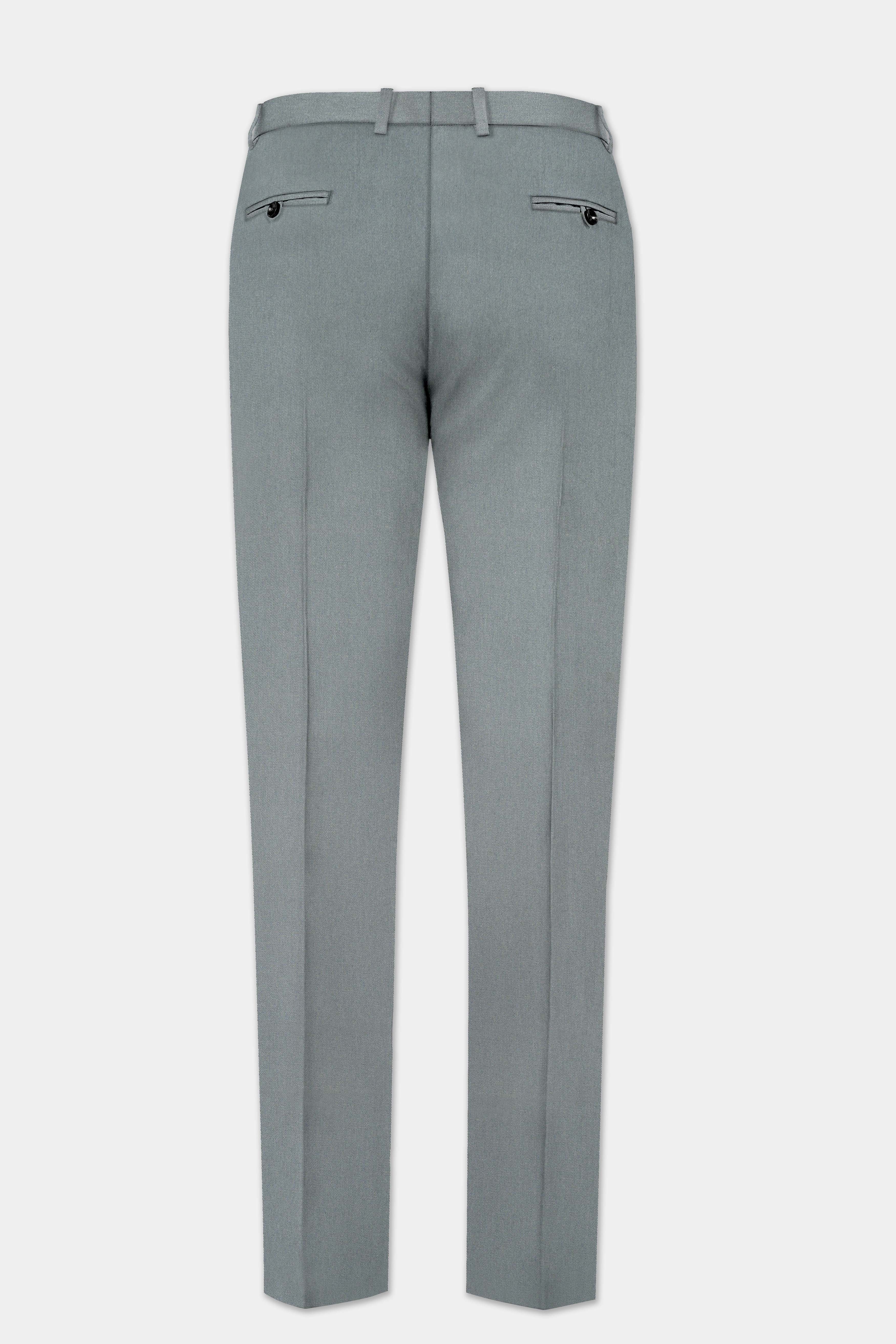 Smokey Gray Solid Cotton Single Breasted Sports Suit