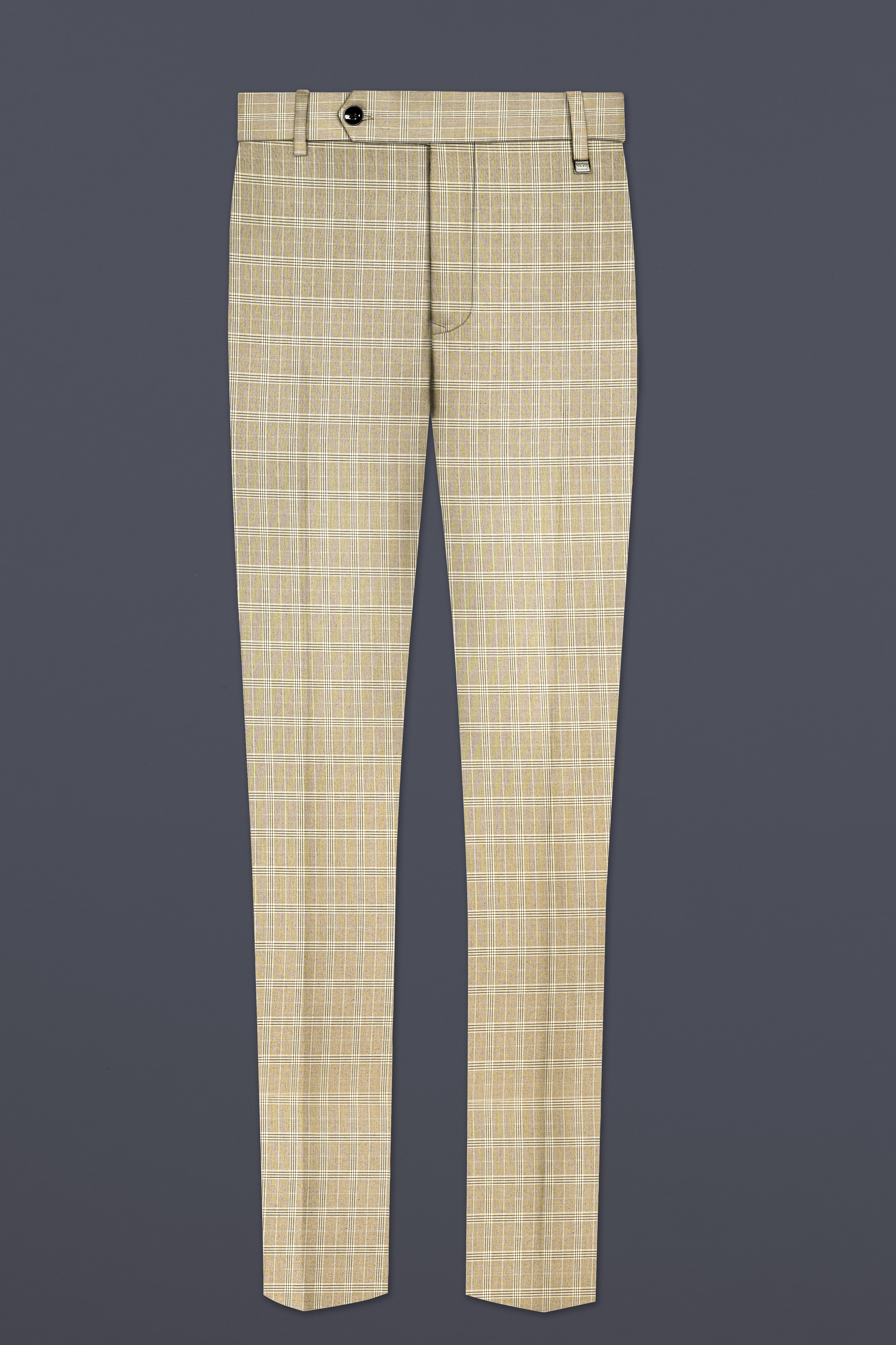 Eagle Cream Plaid Wool Rich Double Breasted Suit