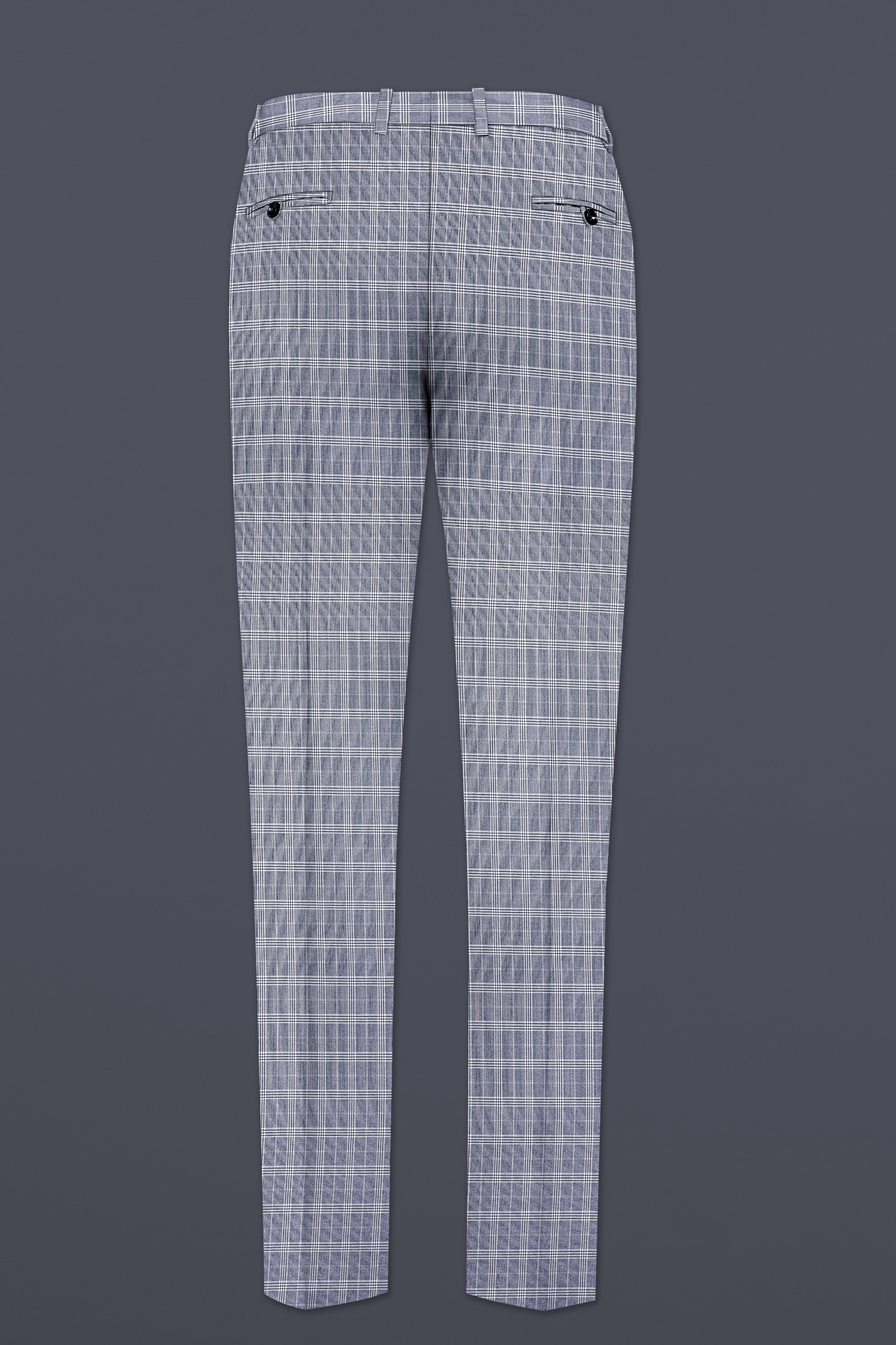 Mountain Mist Blue Plaid Wool Rich Single Breasted Sports Suit