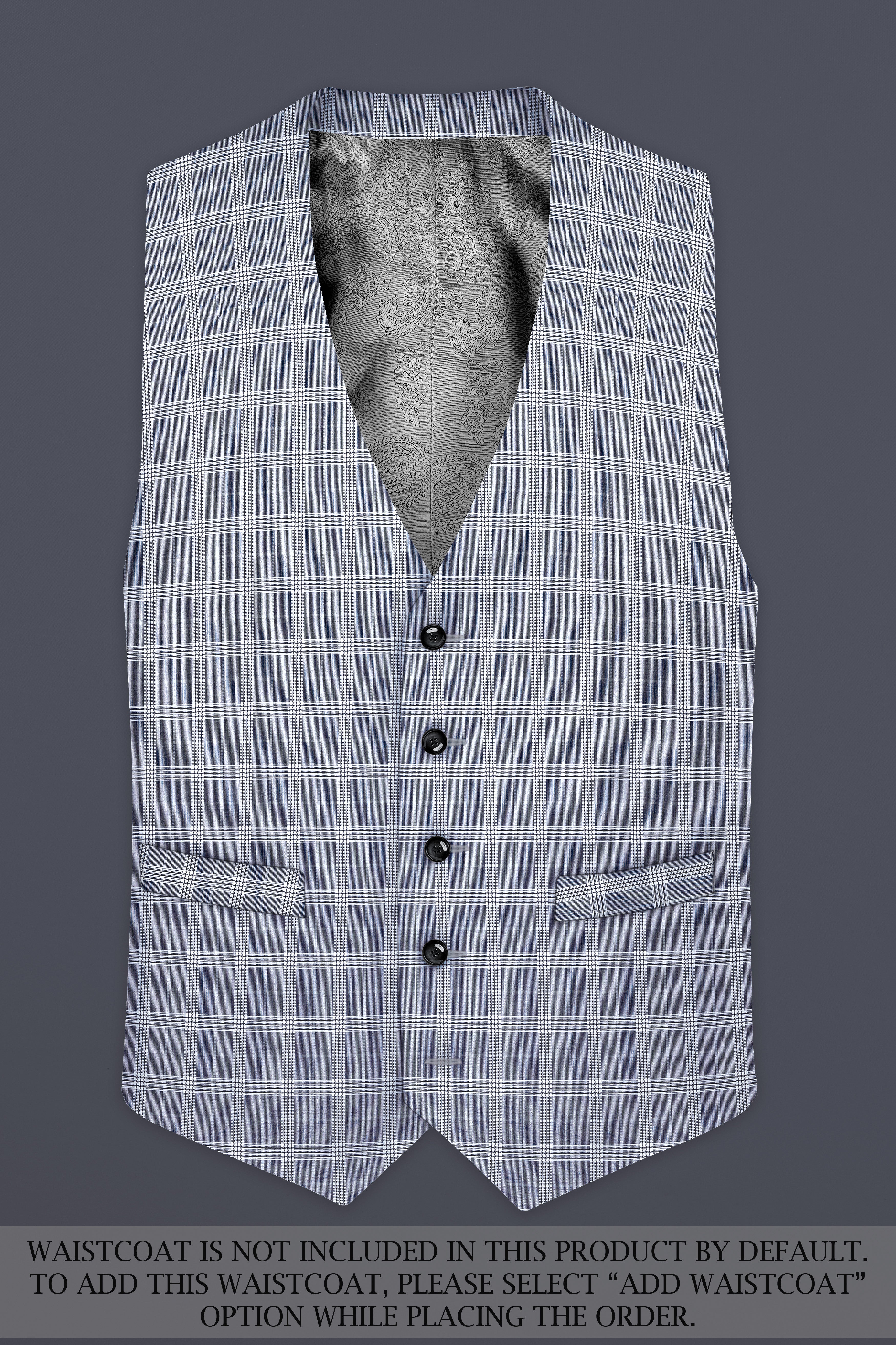 Mountain Mist Blue Plaid Wool Rich Single Breasted Sports Suit