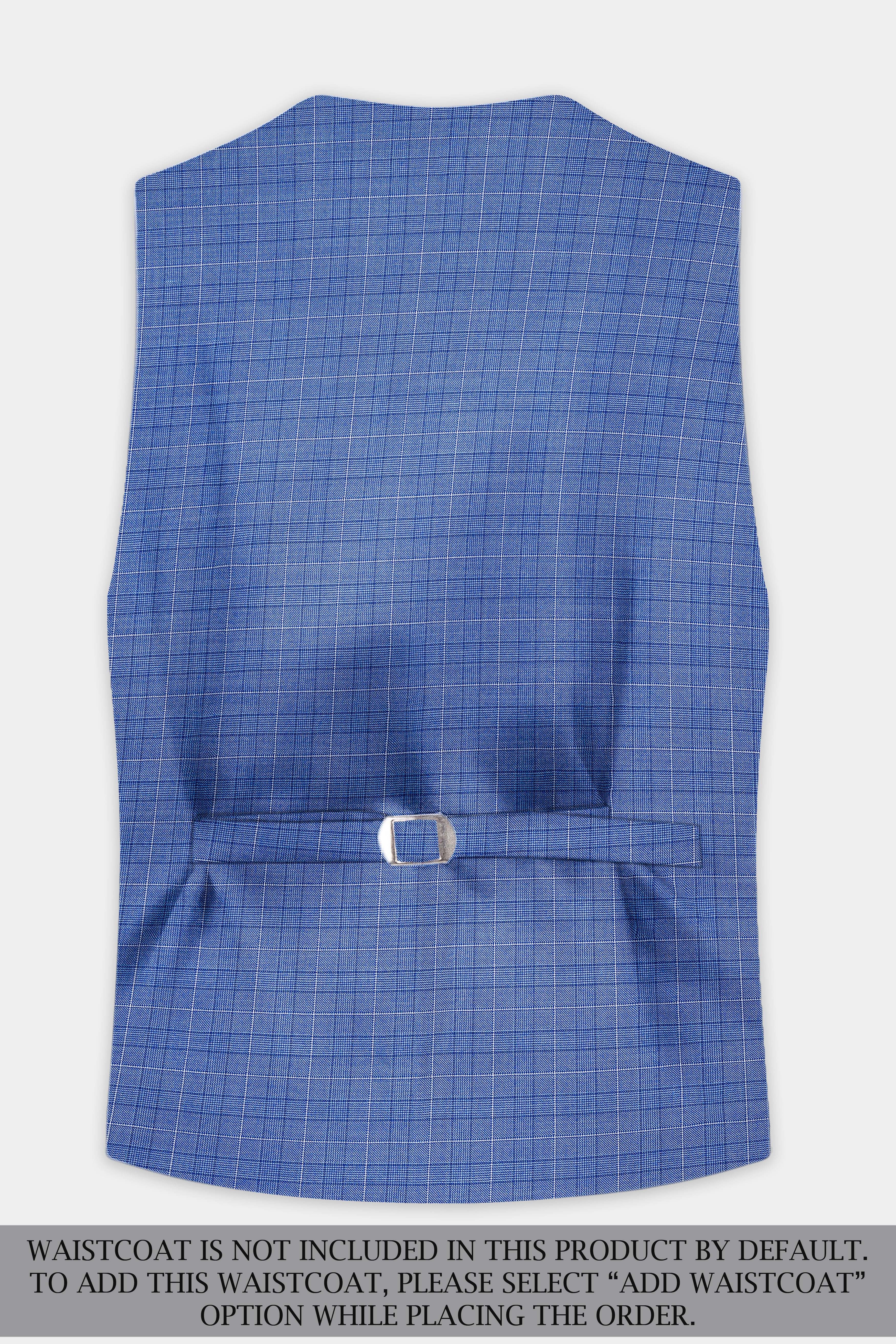 Indigo Blue Plaid Wool Rich Double Breasted Suit