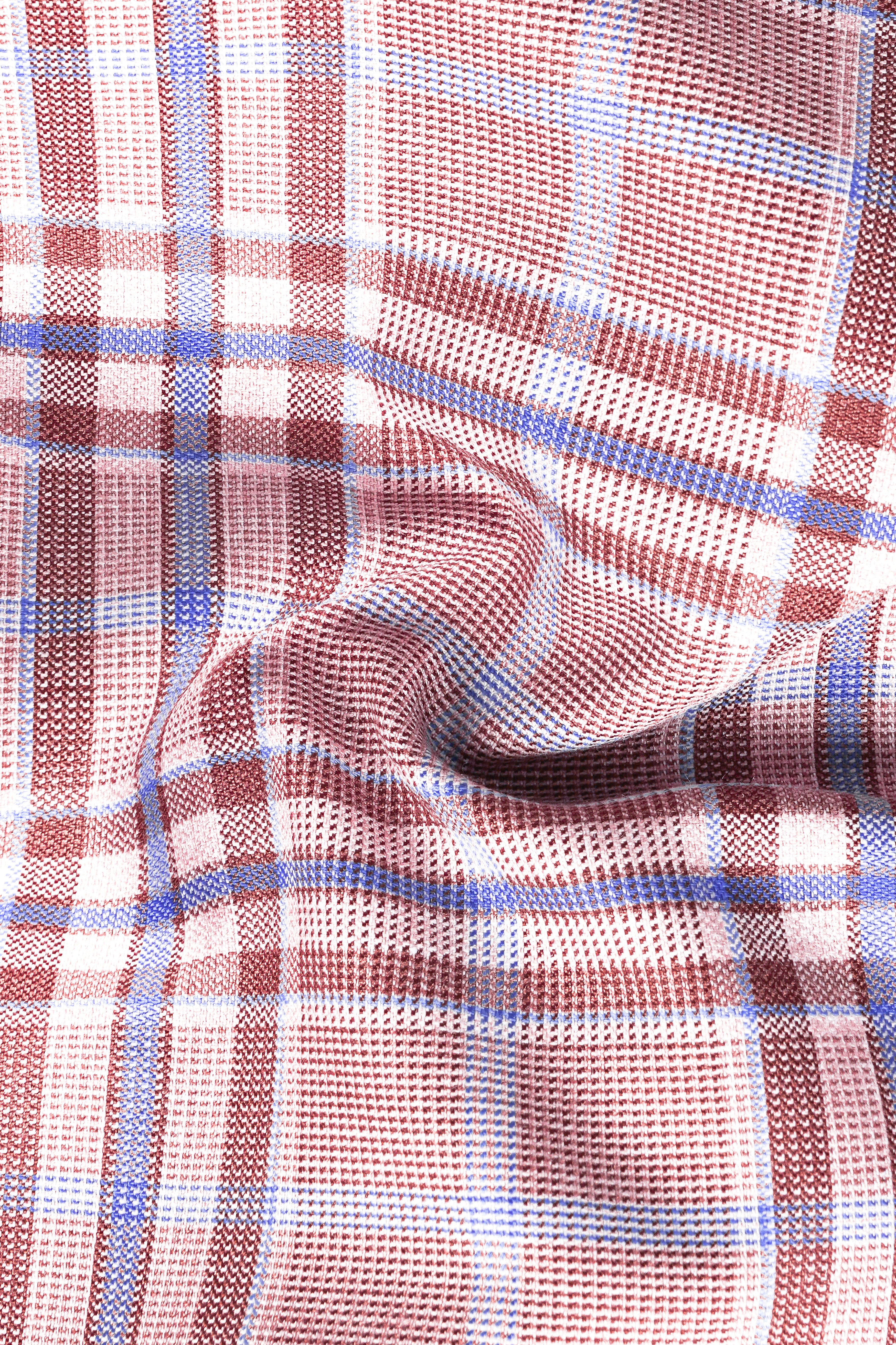 Turkish Rose Pink And Wild Blue Plaid Wool Rich Double Breasted Suit