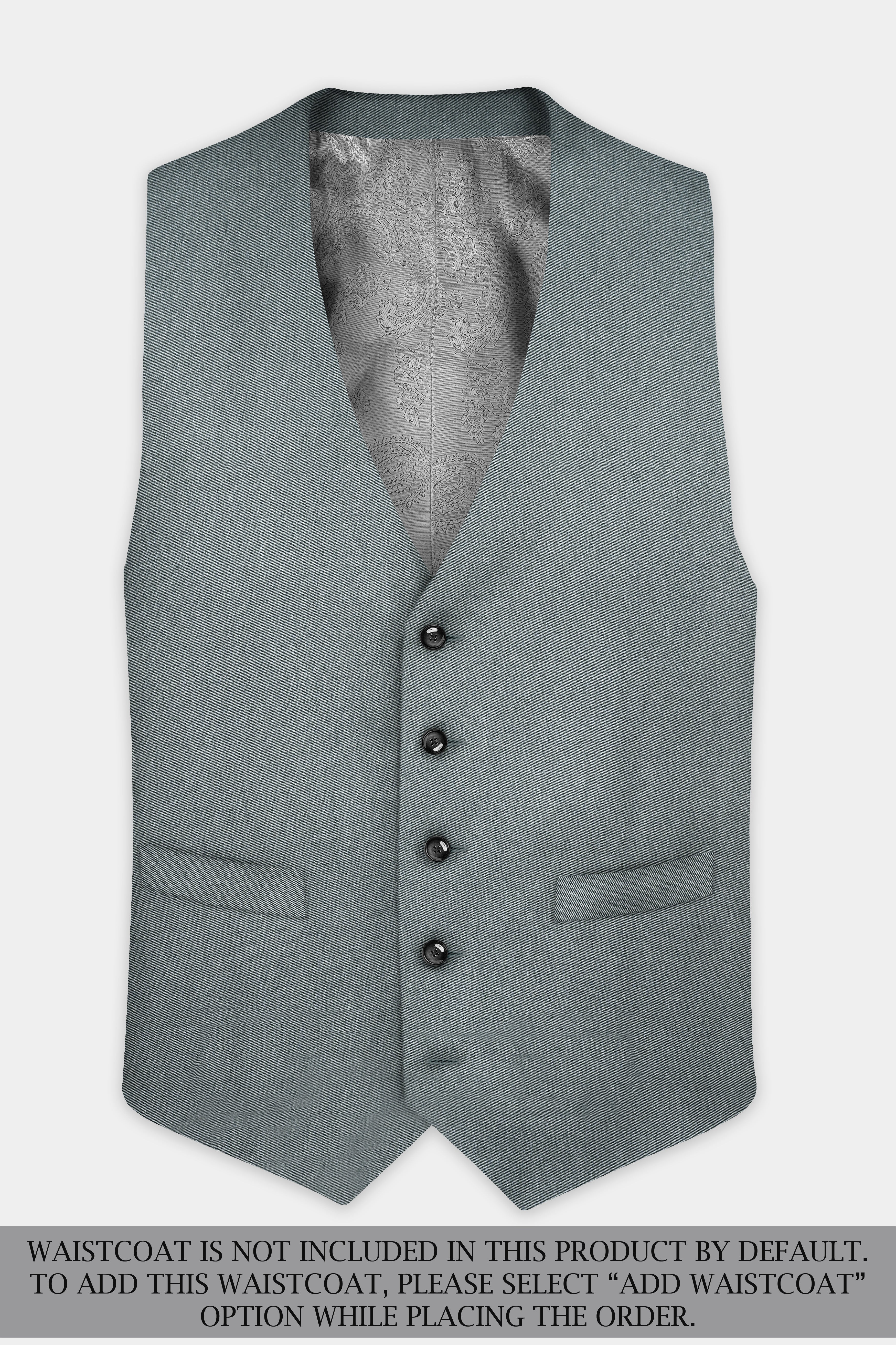 Smokey Gray Solid Cotton Belt Closure Designer Suit