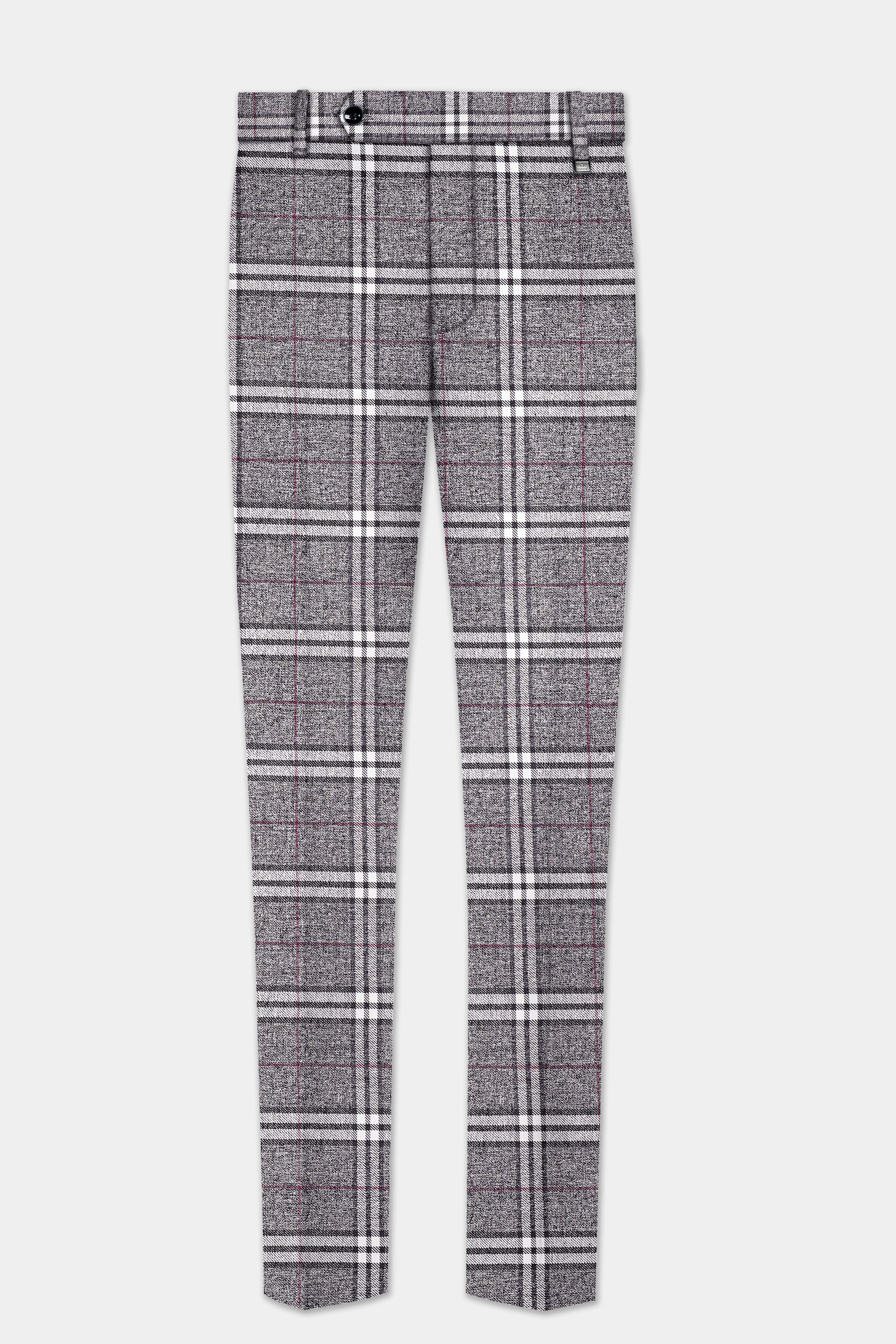 Granite Gray Plaid Wool Rich Single Breasted Suit