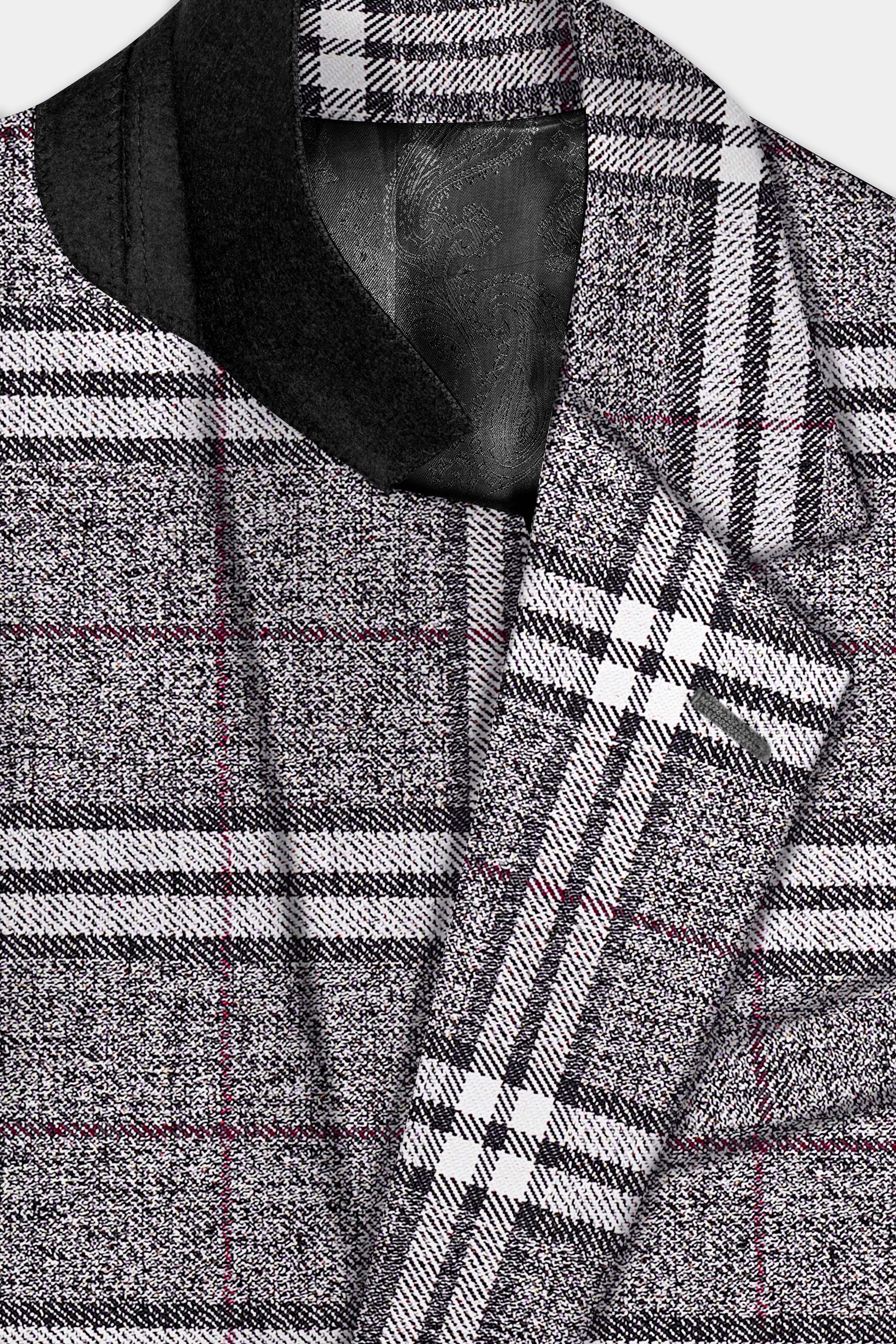 Granite Gray Plaid Wool Rich Single Breasted Suit