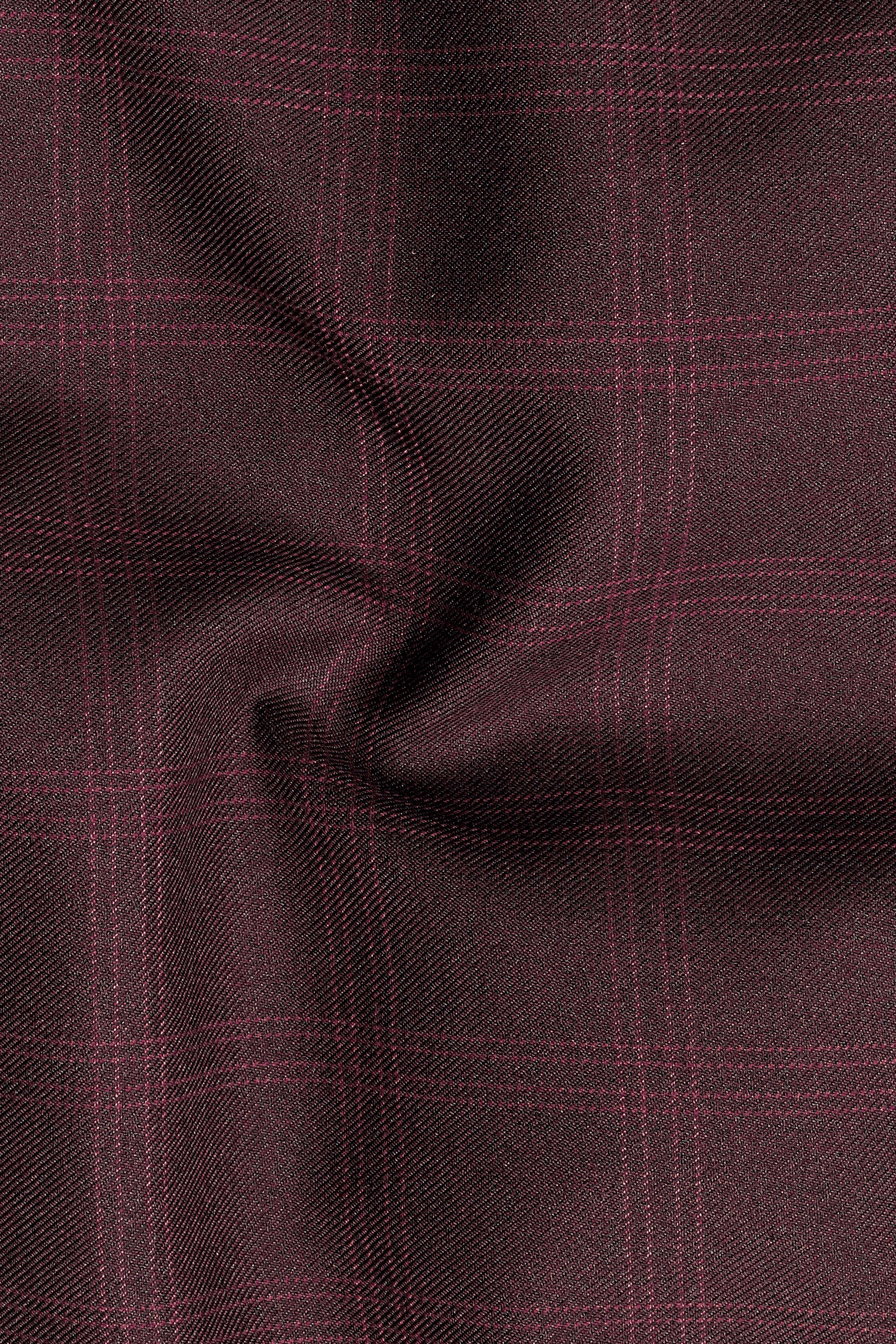 Russett Maroon Plaid Wool Rich Single Breasted Suit