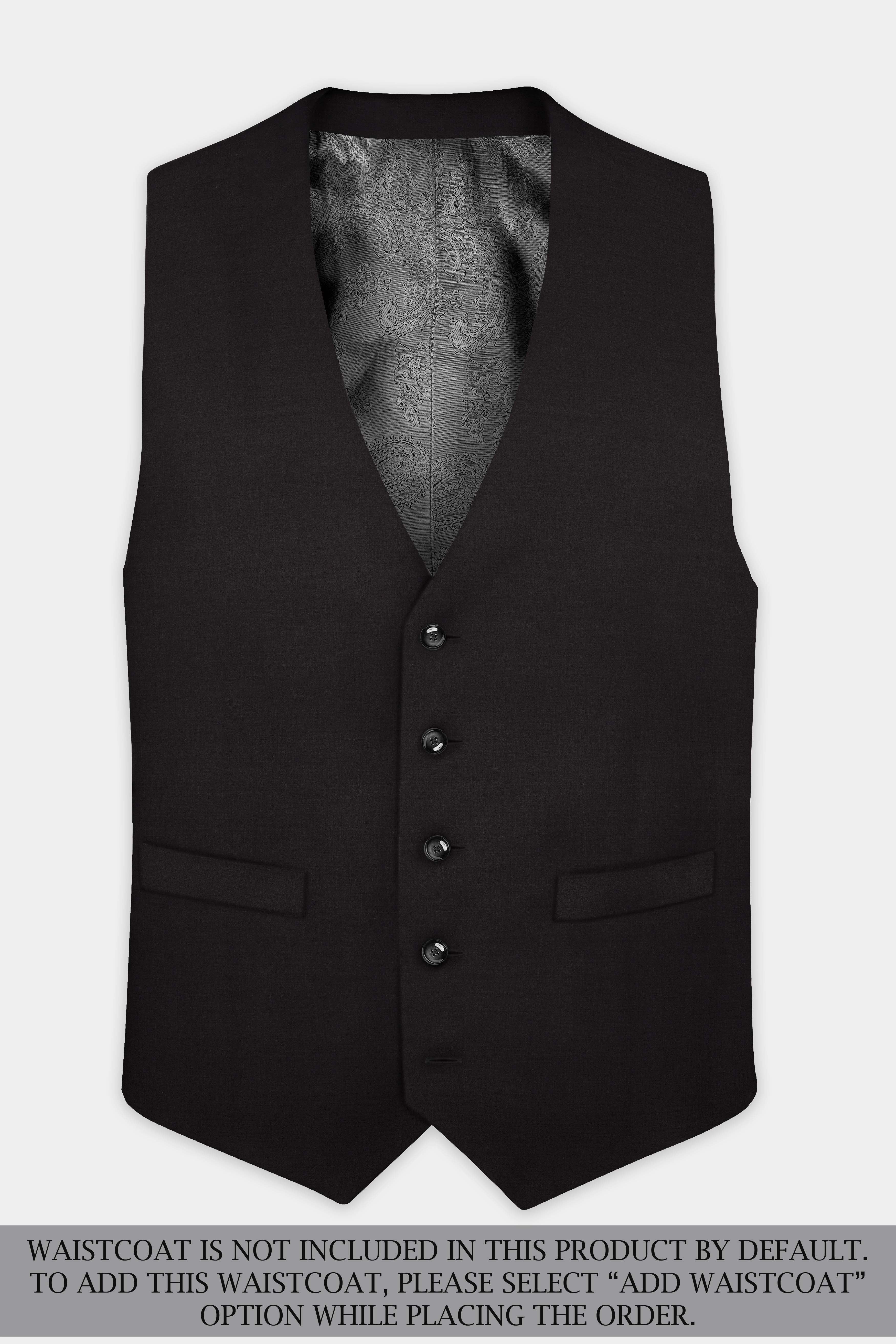 Zeus Black Solid Wool Rich Single Breasted Suit