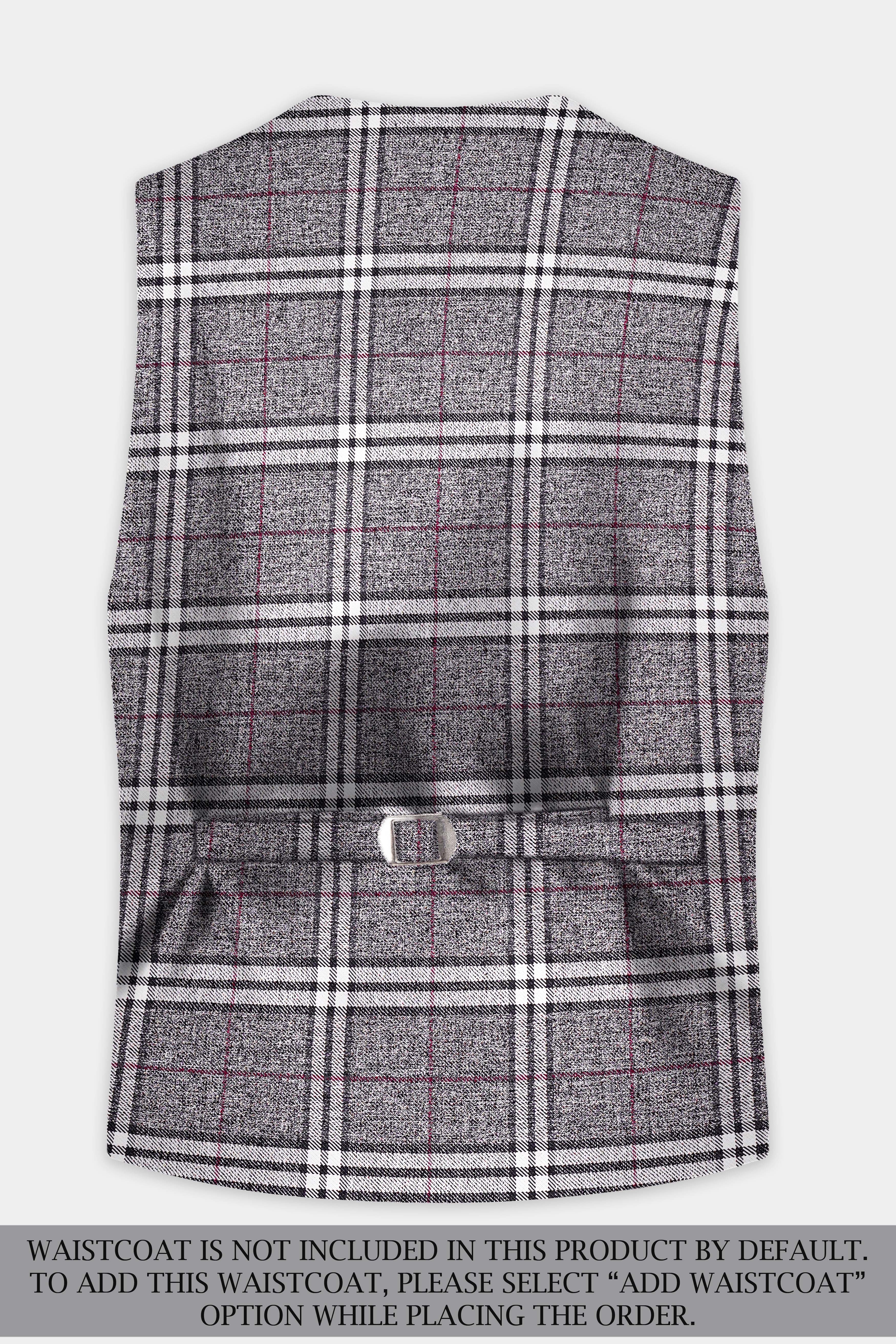 Granite Gray Plaid Wool Rich Double Breasted Suit