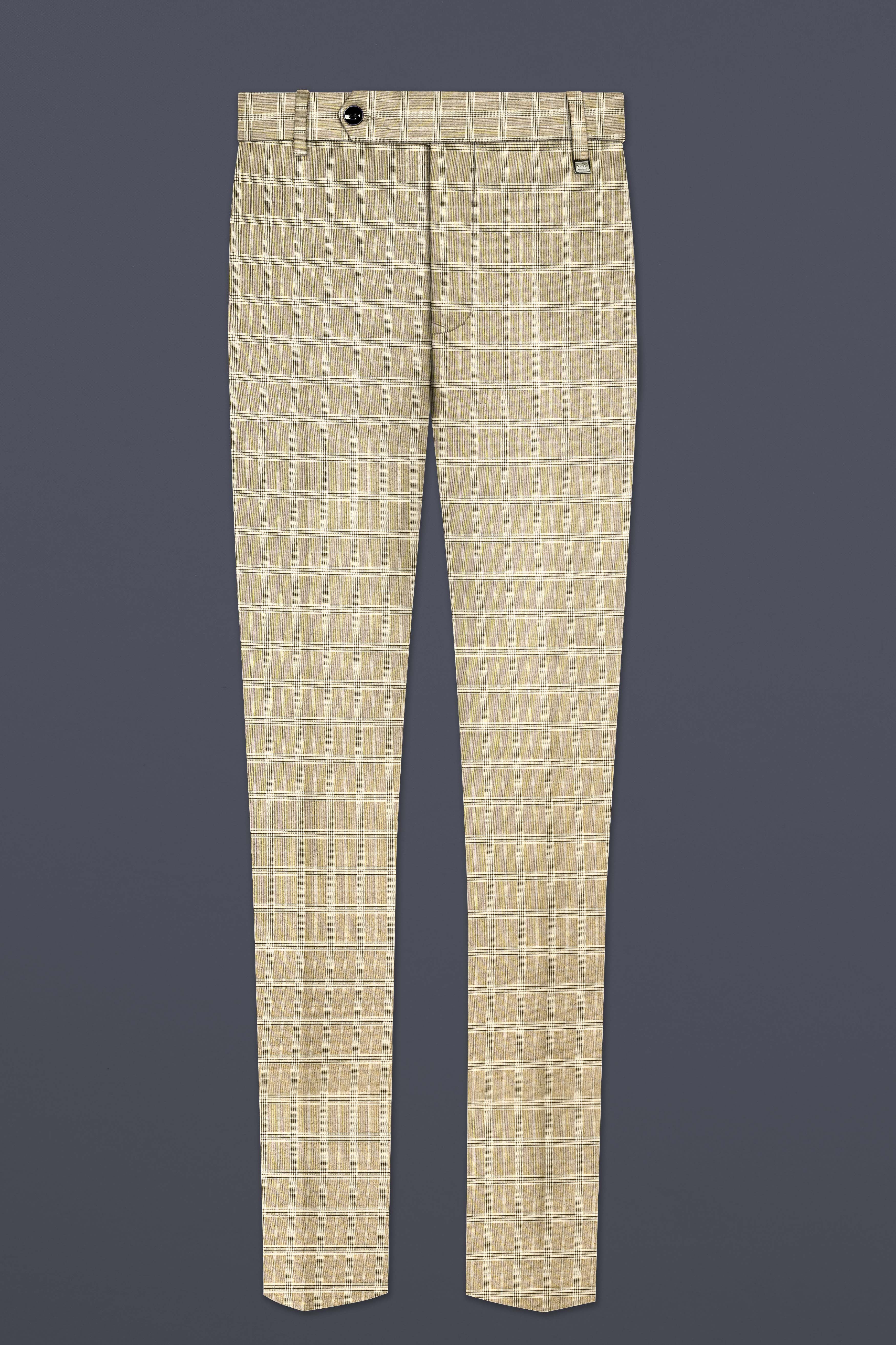 Eagle Cream Plaid Wool Rich Single Breasted Sports Suit