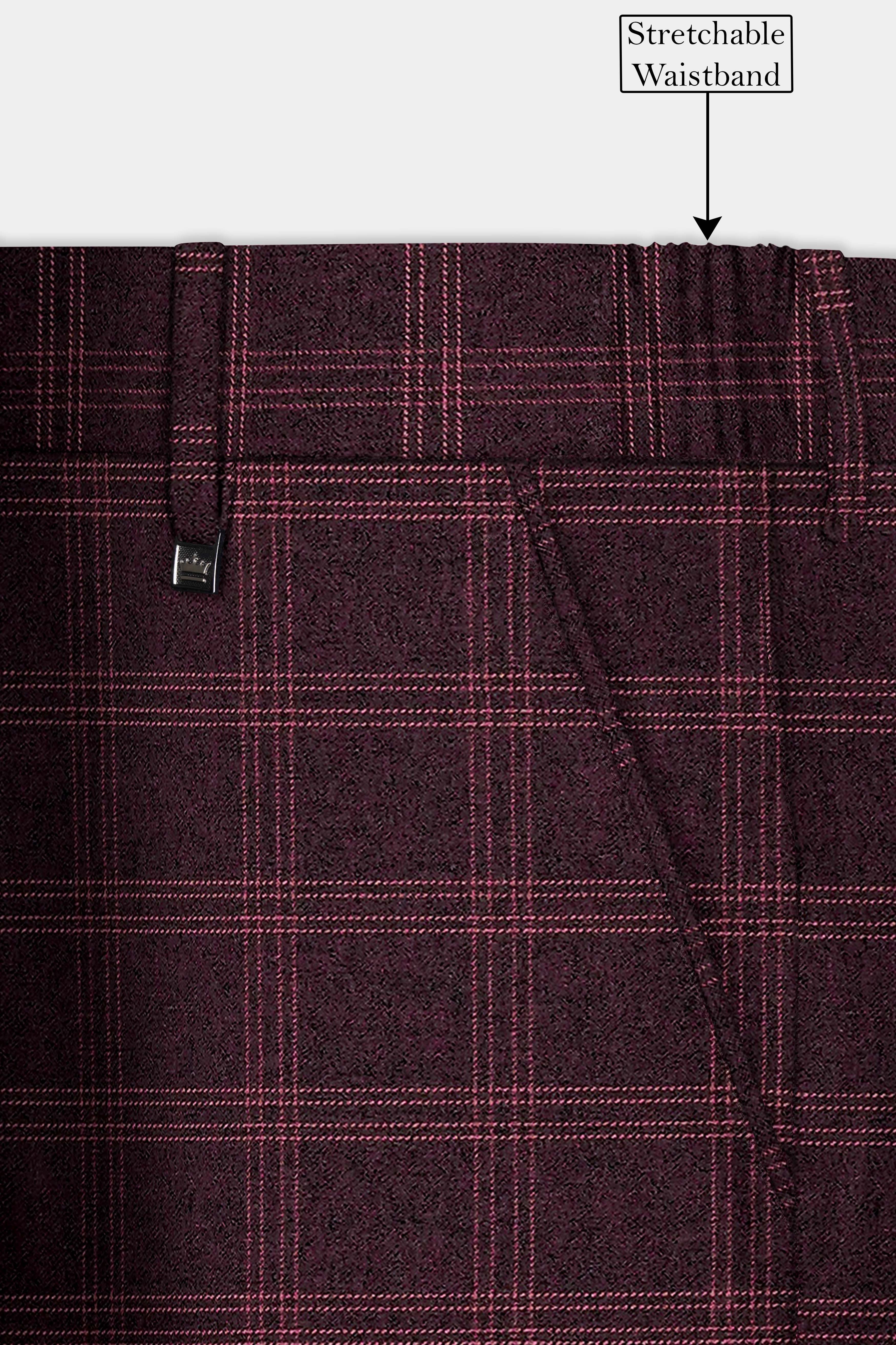 Russett Maroon Plaid Wool Rich Double Breasted Suit