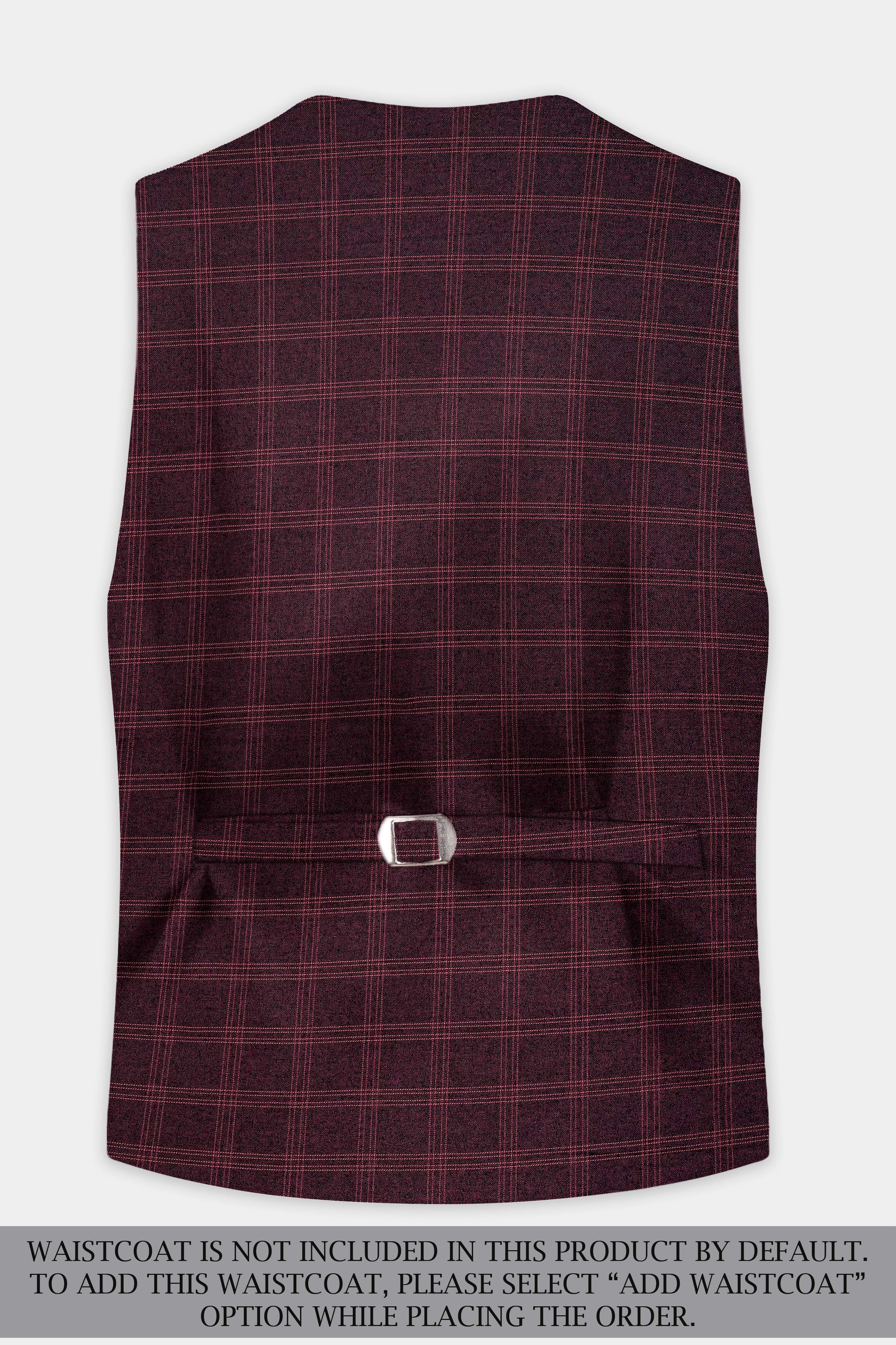 Russett Maroon Plaid Wool Rich Double Breasted Suit