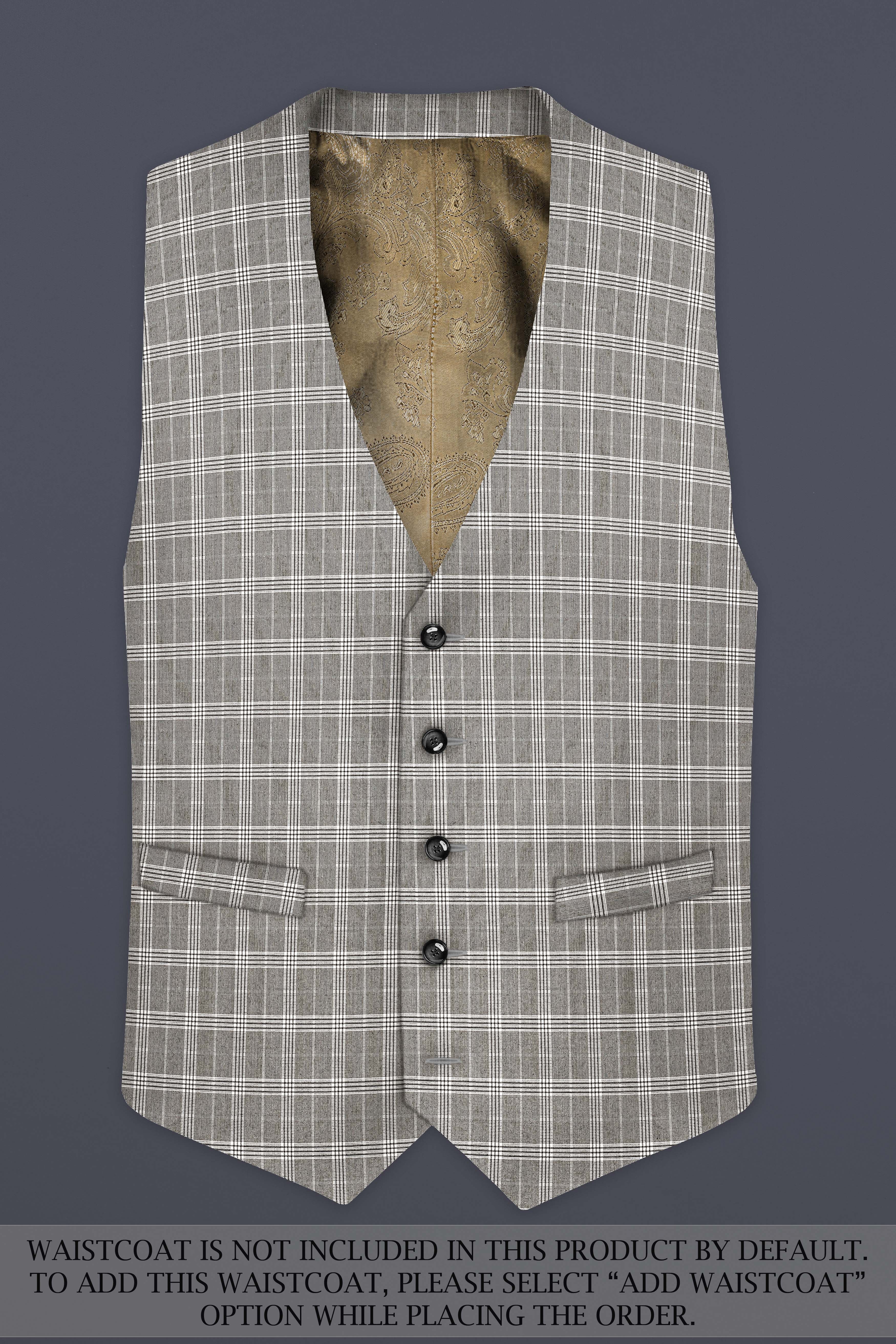 Venus Gray Plaid Wool Rich Single Breasted Suit