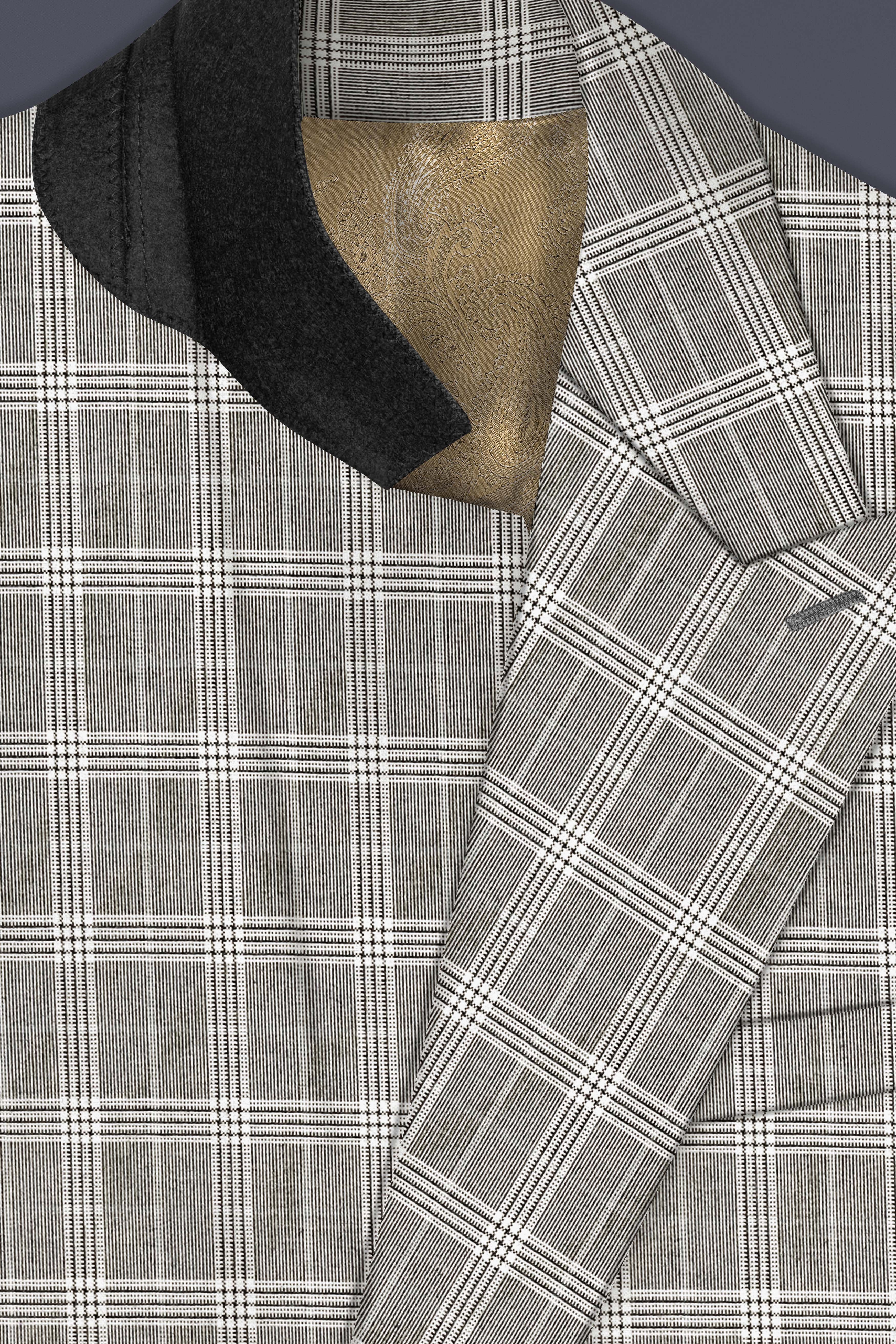 Venus Gray Plaid Wool Rich Single Breasted Suit