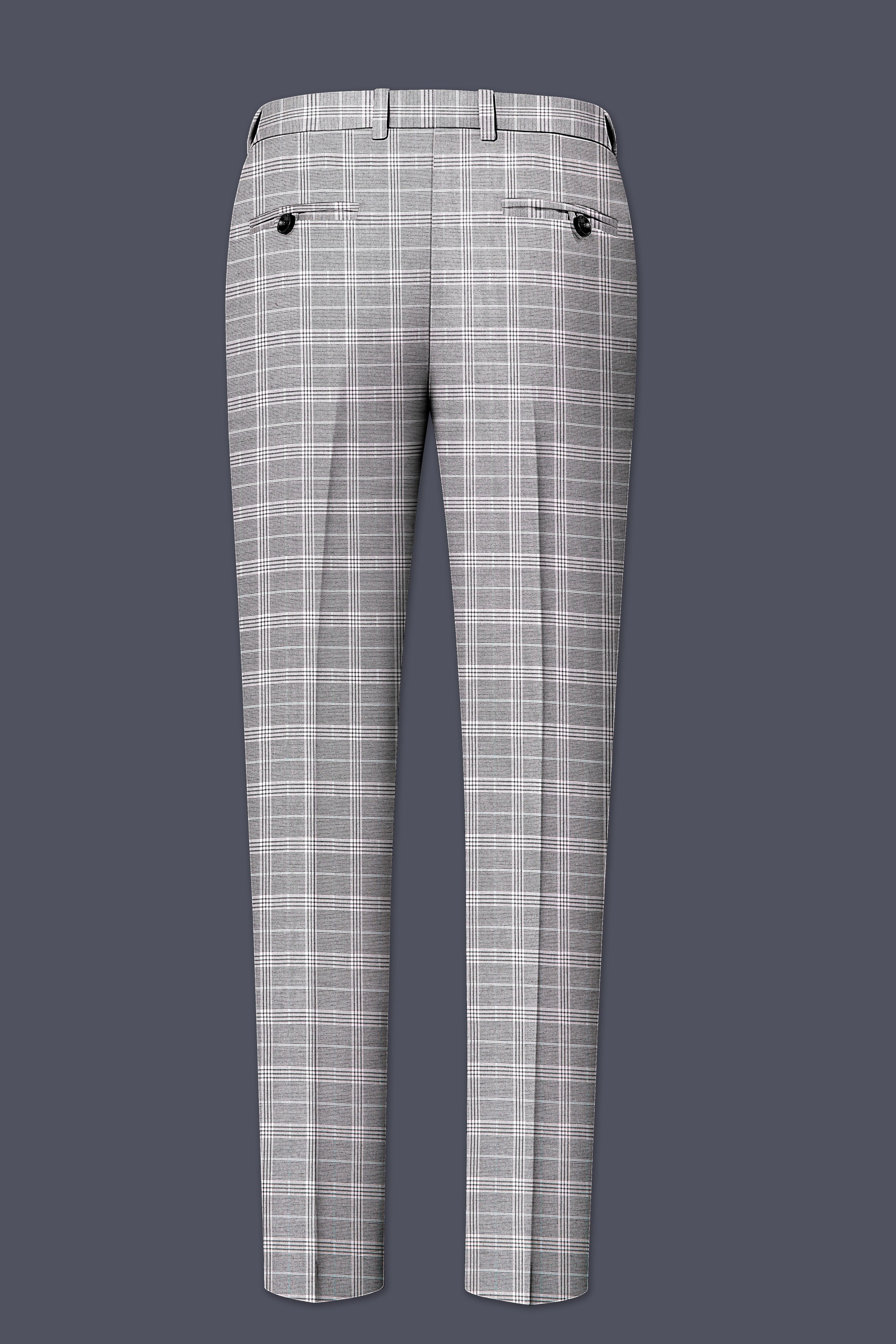 Venus Gray Plaid Wool Rich Single Breasted Suit