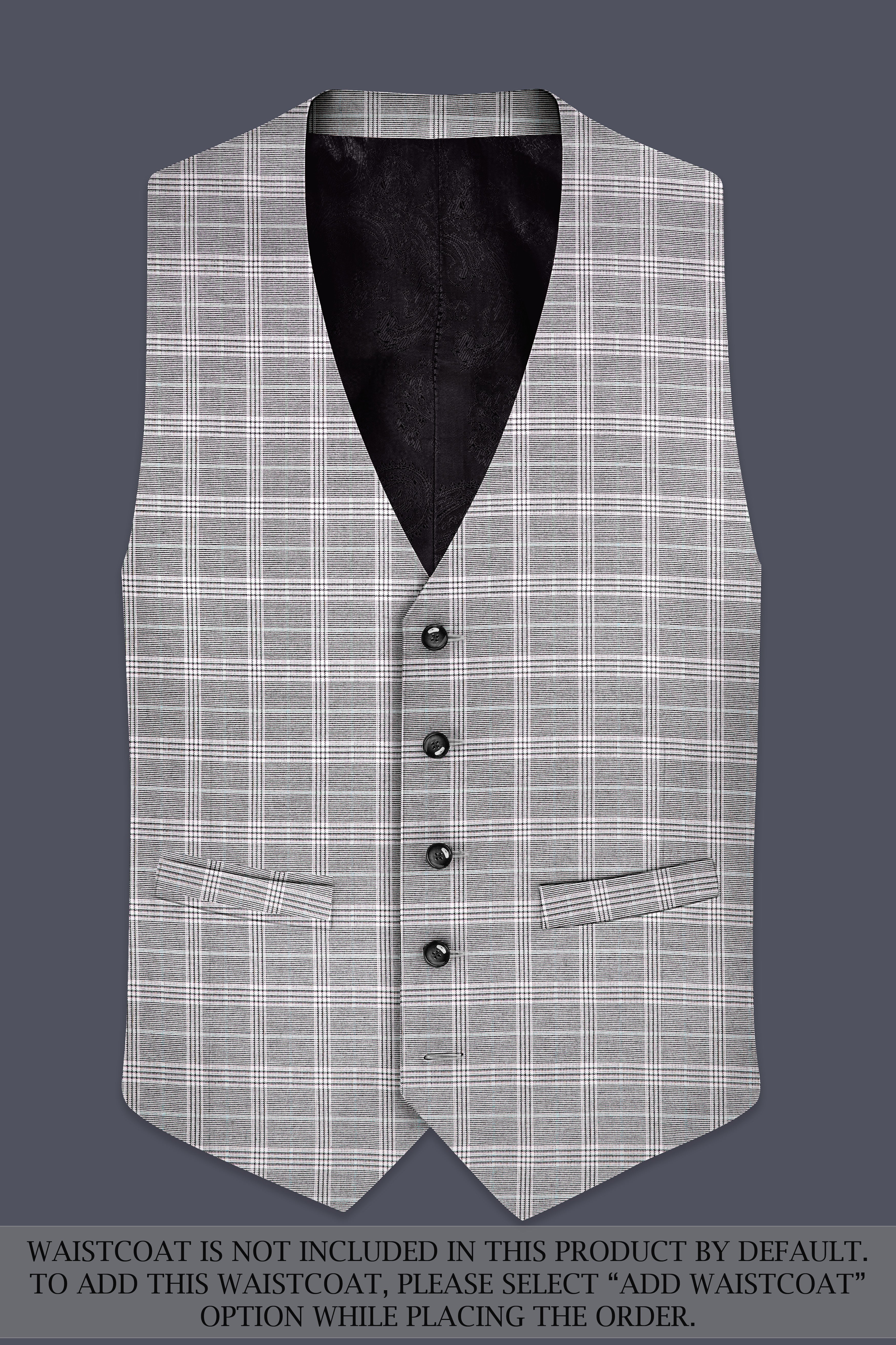 Venus Gray Plaid Wool Rich Single Breasted Suit
