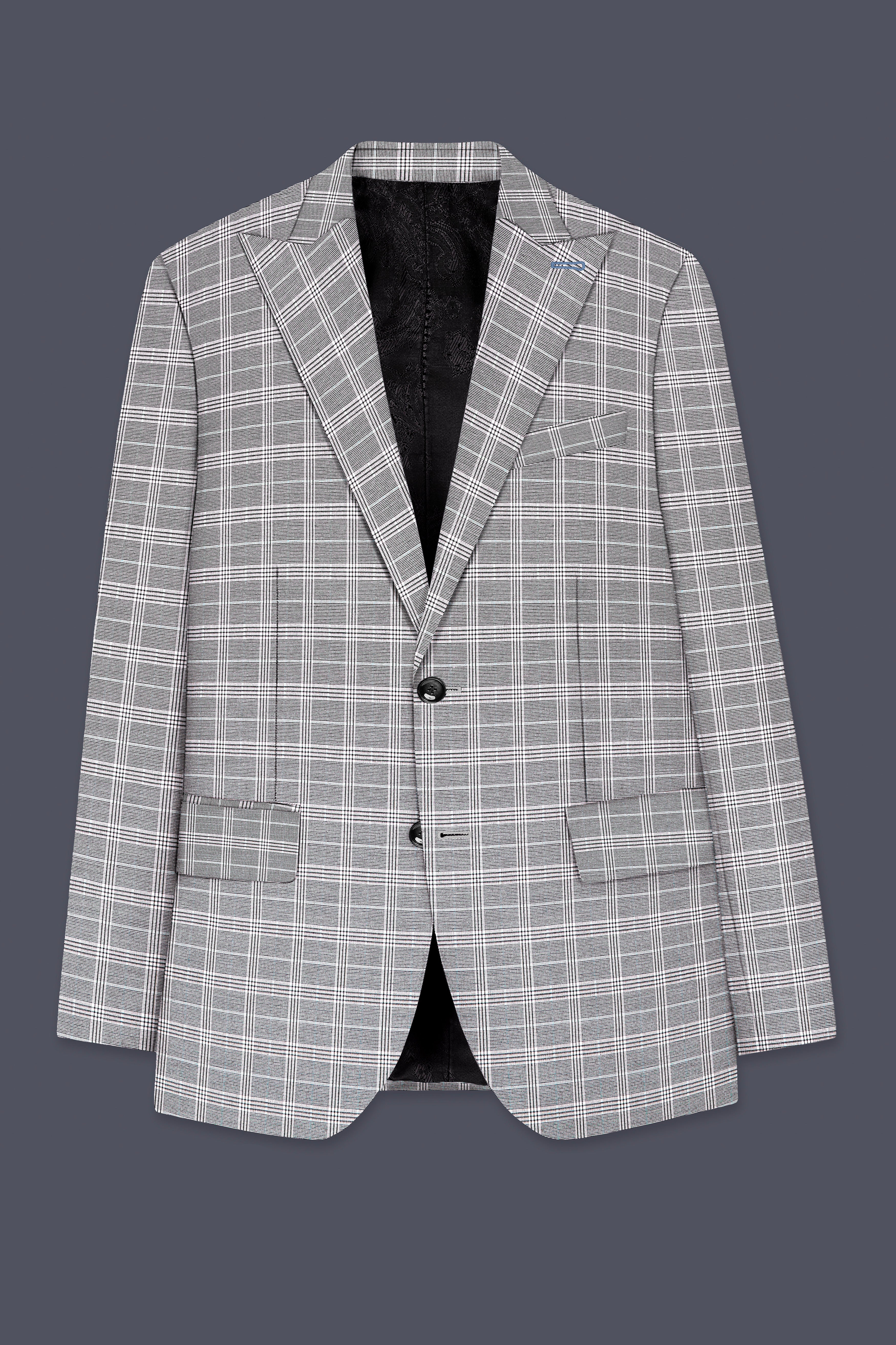 Venus Gray Plaid Wool Rich Single Breasted Suit
