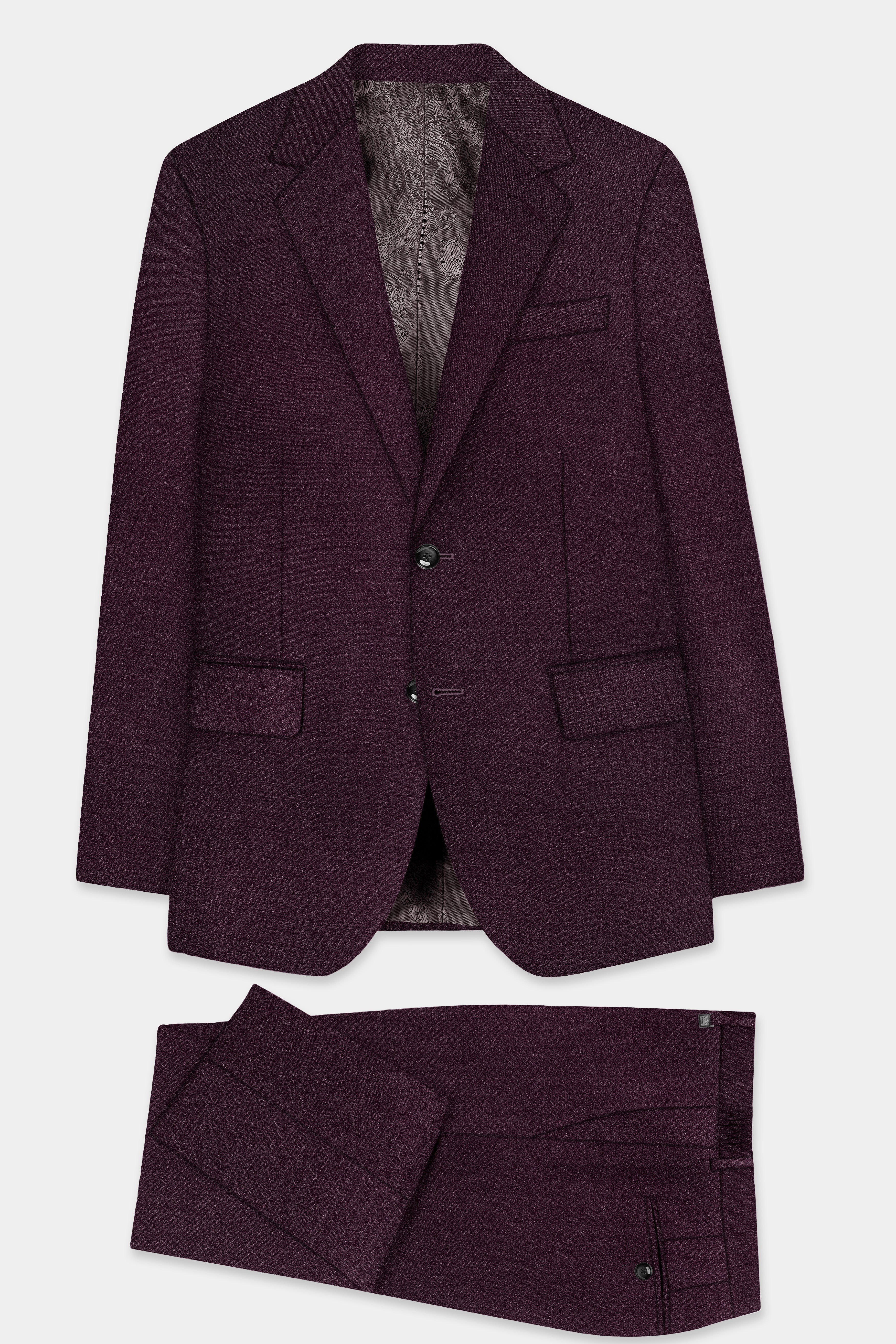 Tamarind Wine Textured Single Breasted Suit